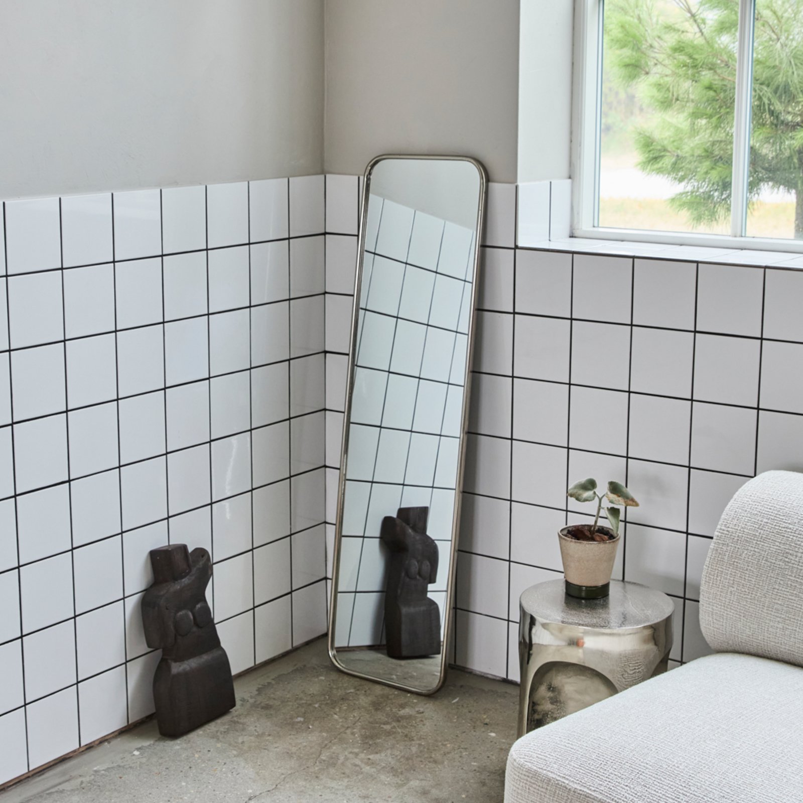 HDMirror wall mirror, 130 x 35 cm, silver - House Doctor