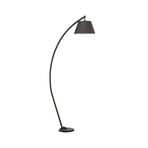 Sinea floor lamp, black/black, height 110 cm, iron, textile