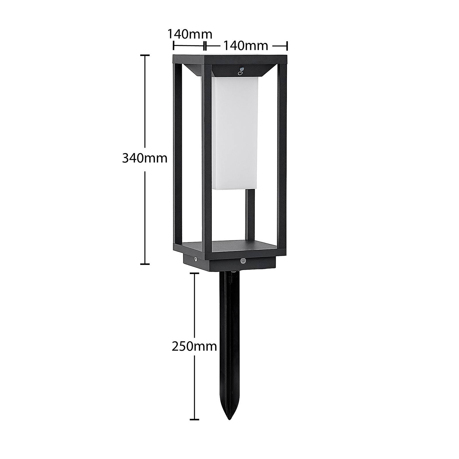 Lucande Eliel solarna lampa cokołowa LED, 34 cm