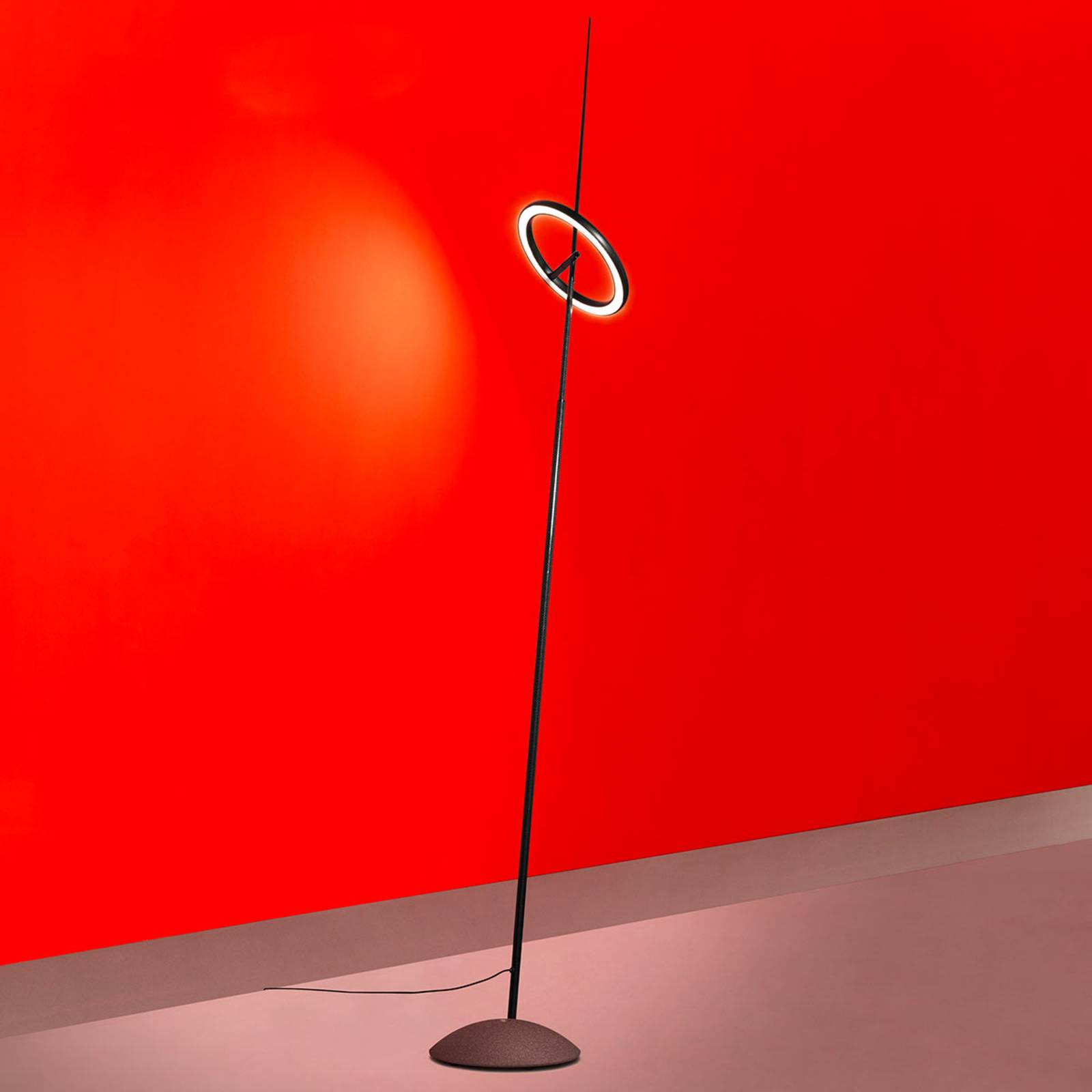 Lampa stojąca LED Ringelpiez - czarny pierścień