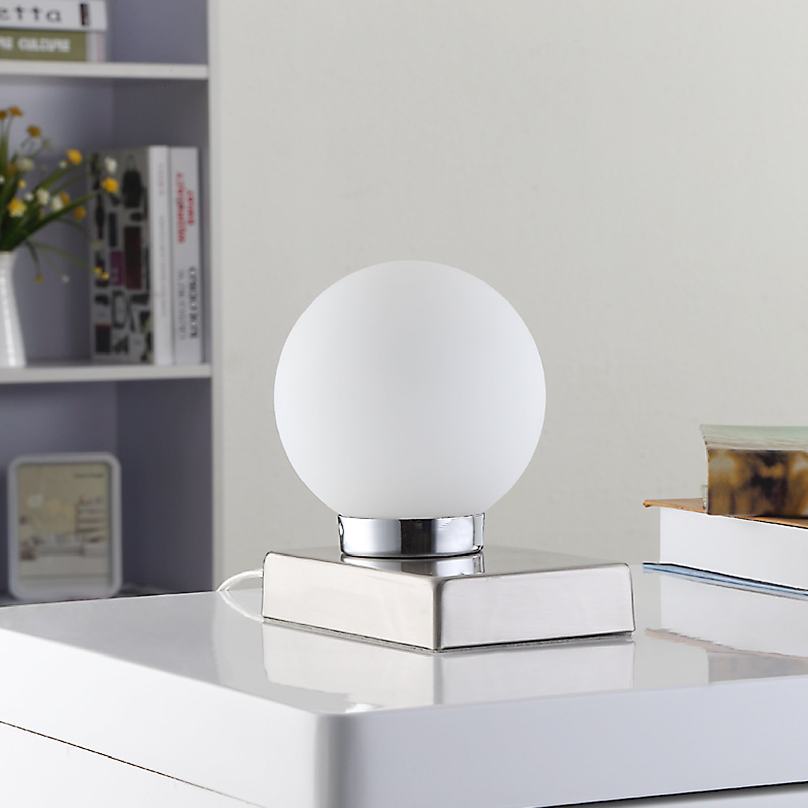 Naomi Tafellamp Opal/Chrome - Lindby