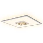 Toro LED ceiling light, matt chrome, 42x42 cm, plastic