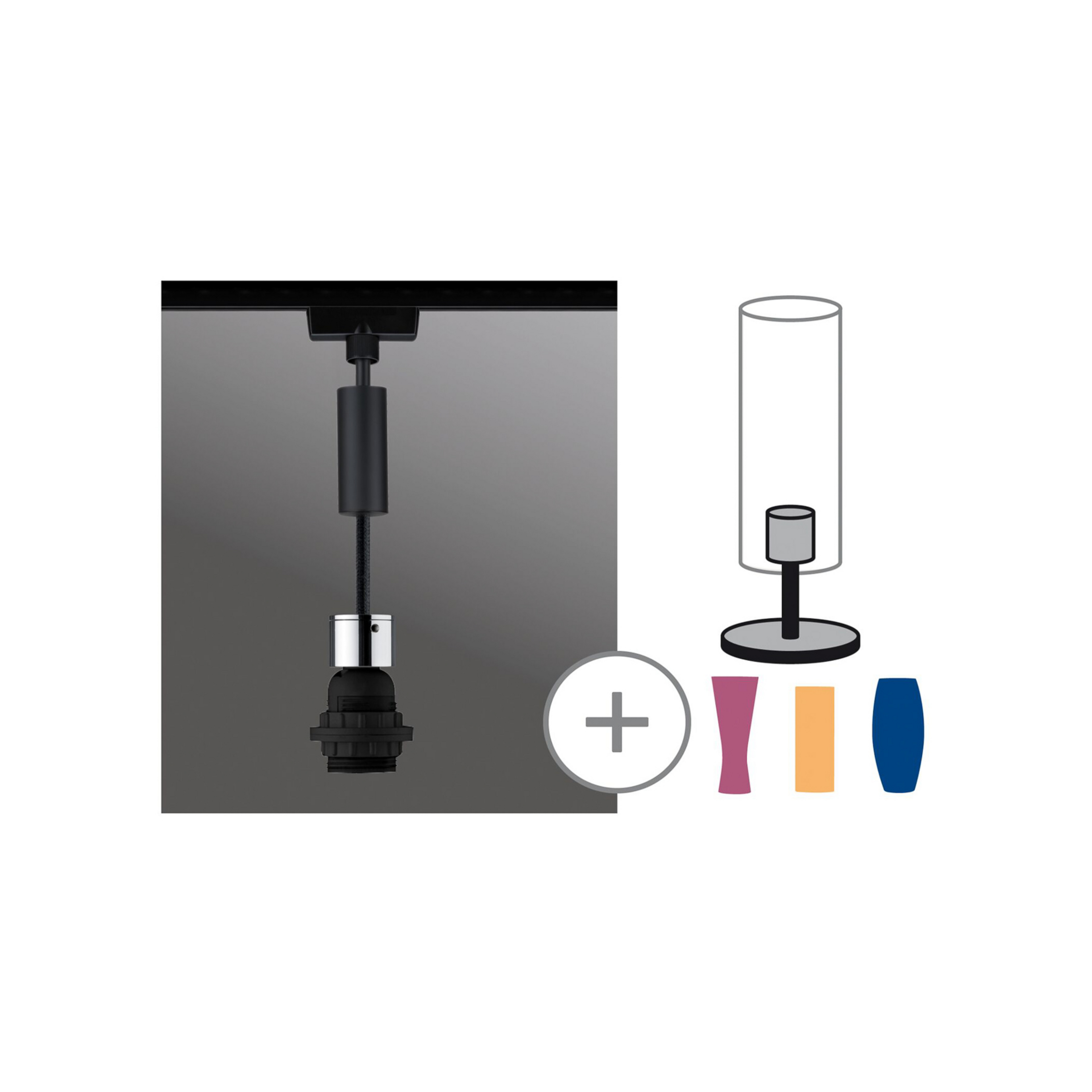 Paulmann URail 2Easy Basic suspension noire mate