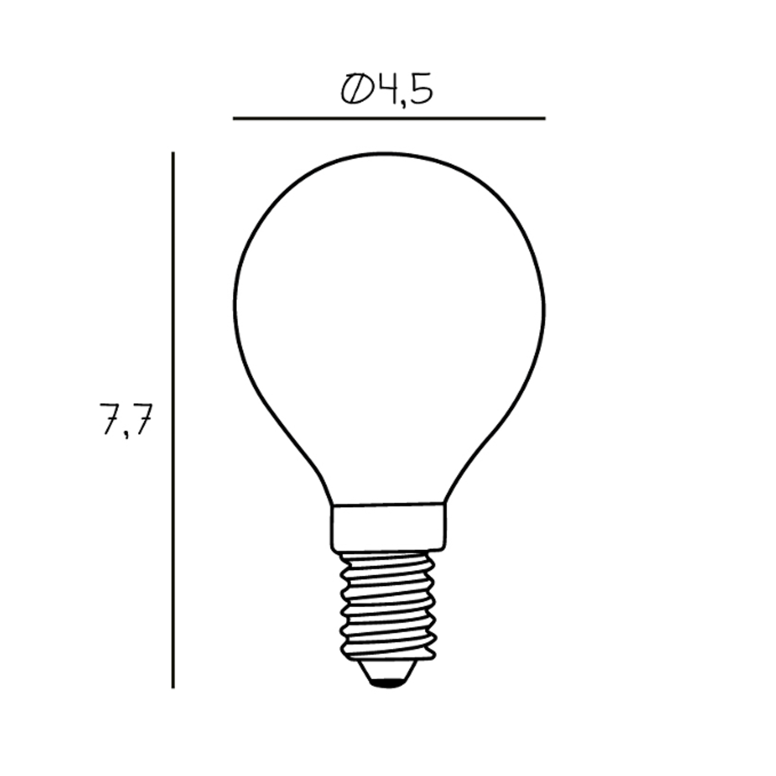 LED lamp Arbitrair, E14 mat 2,5 W 2.700 K dimbaar