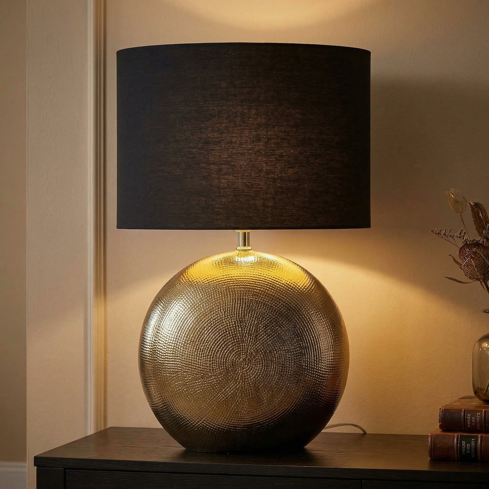 Tischleuchte Foro, bronze/schwarz, Höhe 53 cm