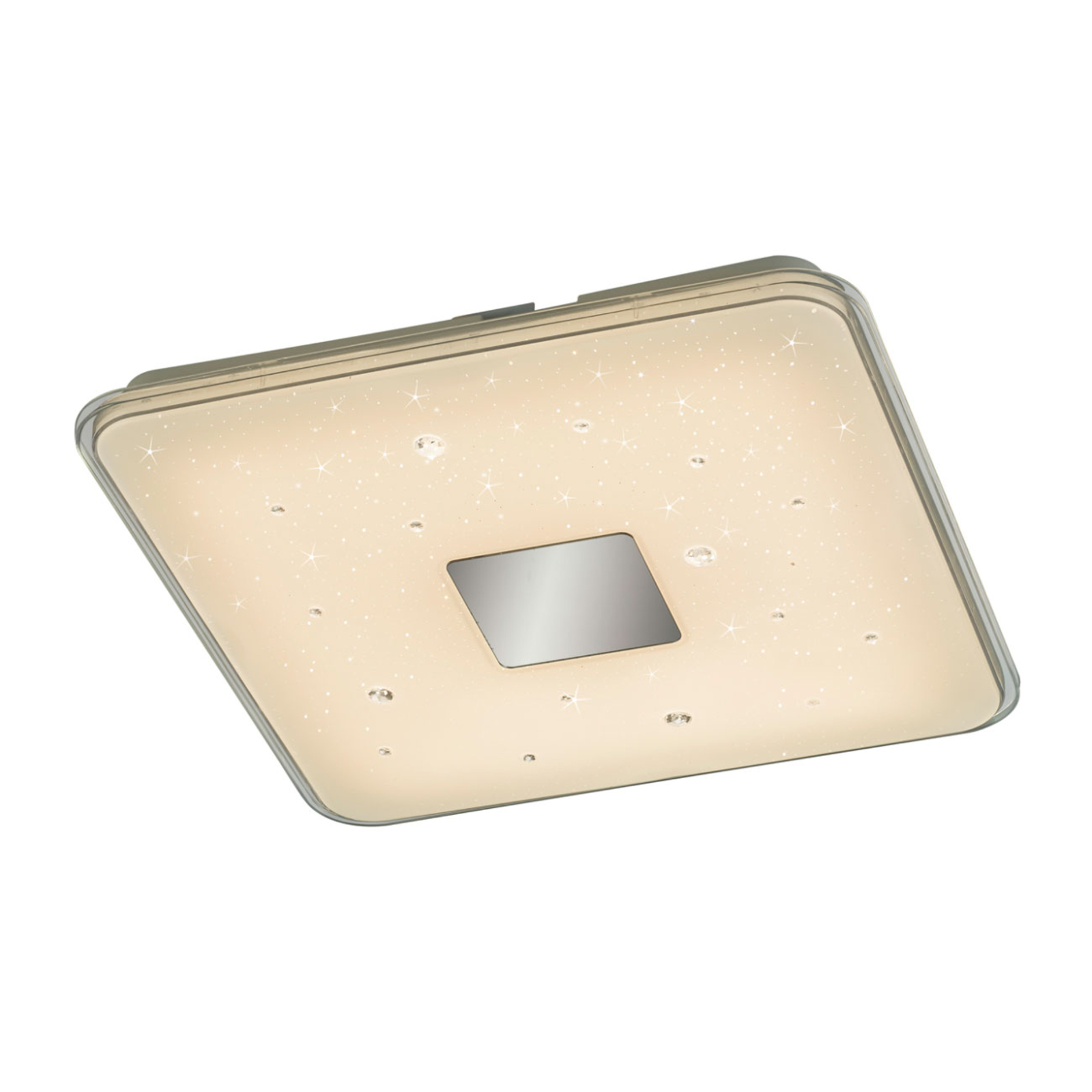 Trio Lighting Raiko LED ceiling lamp, starlight effect angular, for Living / Dining Room, plastic, 30 W, energy efficiency: A, L: 42.5 cm, W: 42.5 cm, H: 6 cm