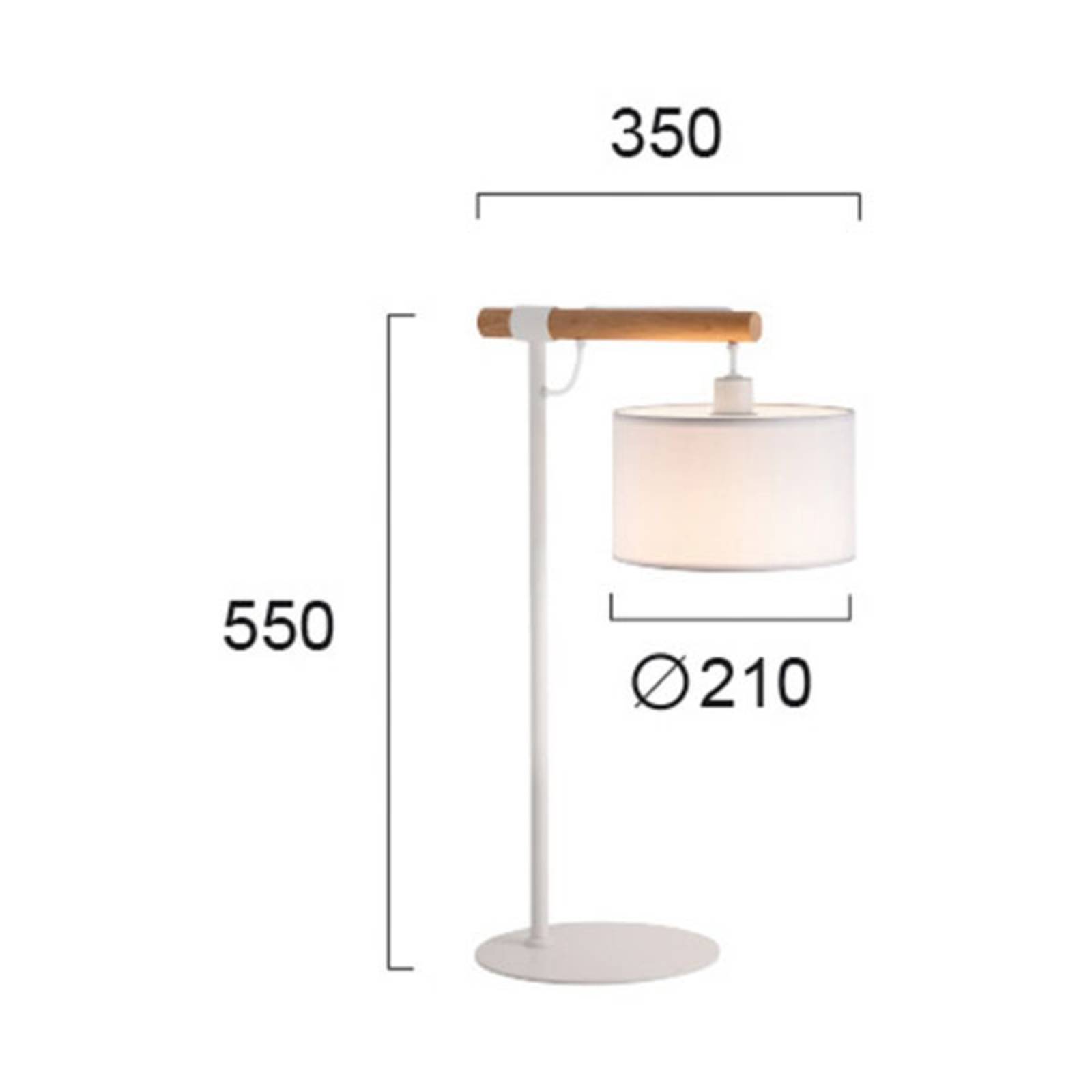 Viokef asztali lámpa romeo textil ernyővel, fehér