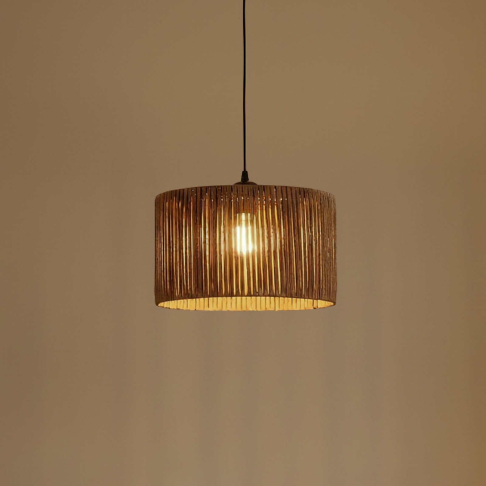 Suspension Roya Cylinder, Ø 30 cm, beige, papier