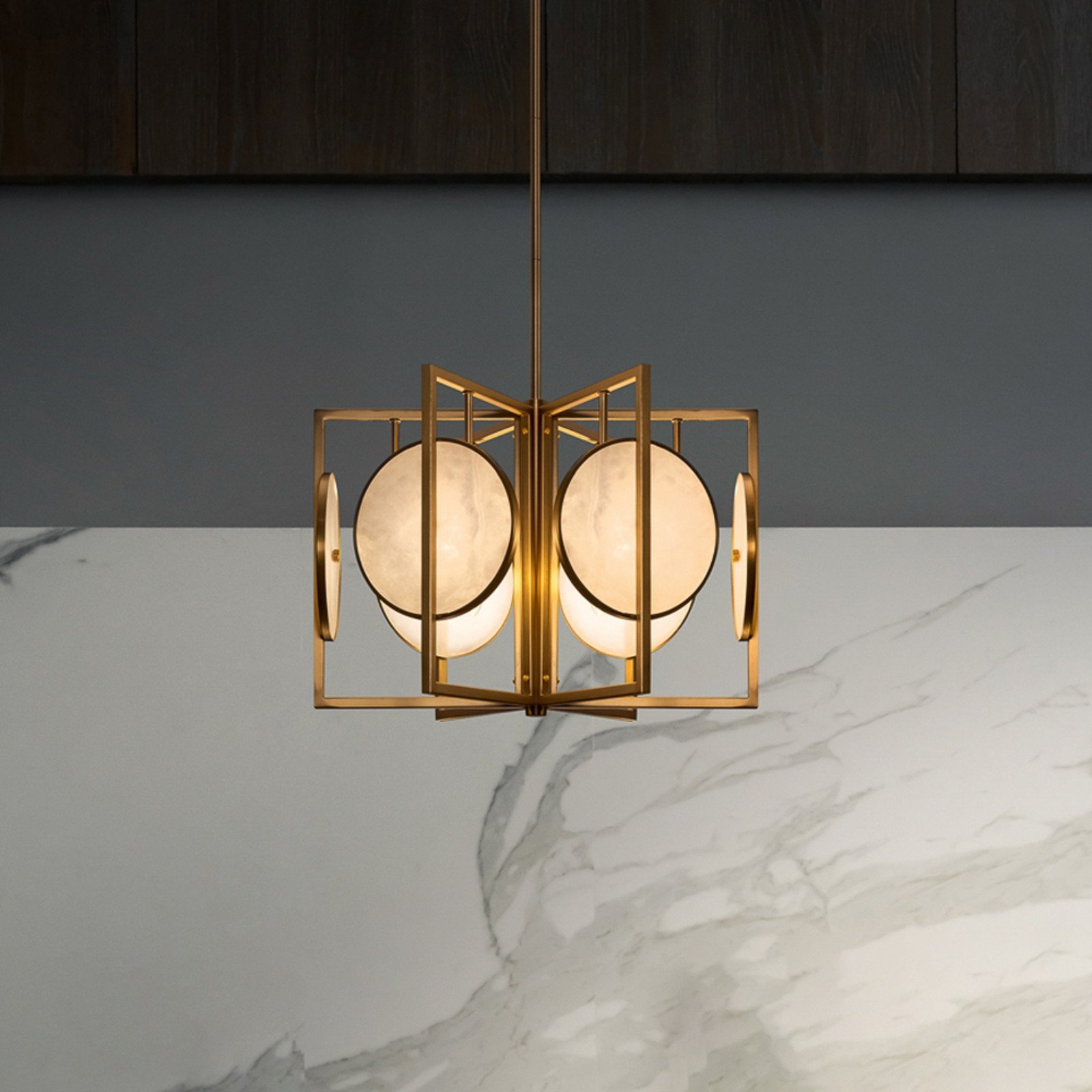 Maytoni Marmo lampă susp. pe auriu 6 becuri - Camera de zi / sufragerie - modern - auriu alb - Metal