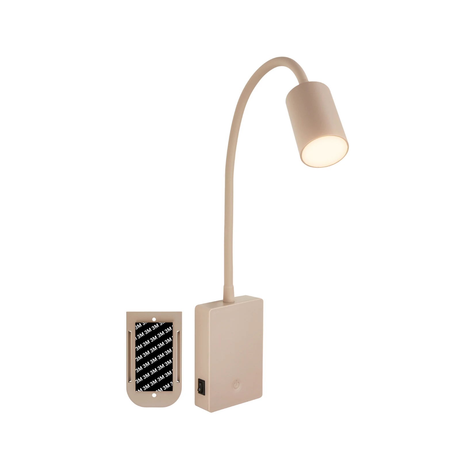LED-läslampa med batteri Brilo unplugged Smooth, beige, med dimmer