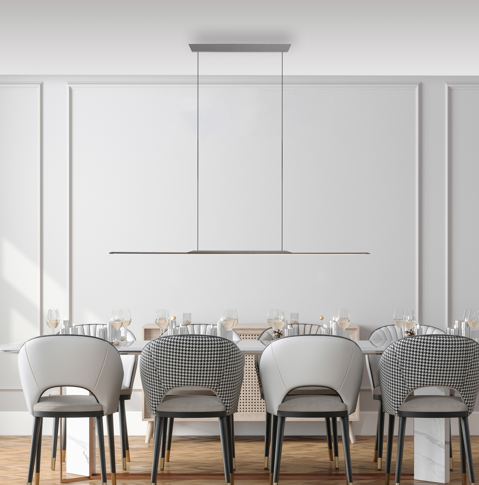 Suspension LED Surface, grise, 125 cm, aluminium, 3 000 K - PURE Suspension LED Surface, grise, 125 cm, aluminium, 3 000 K - PURE