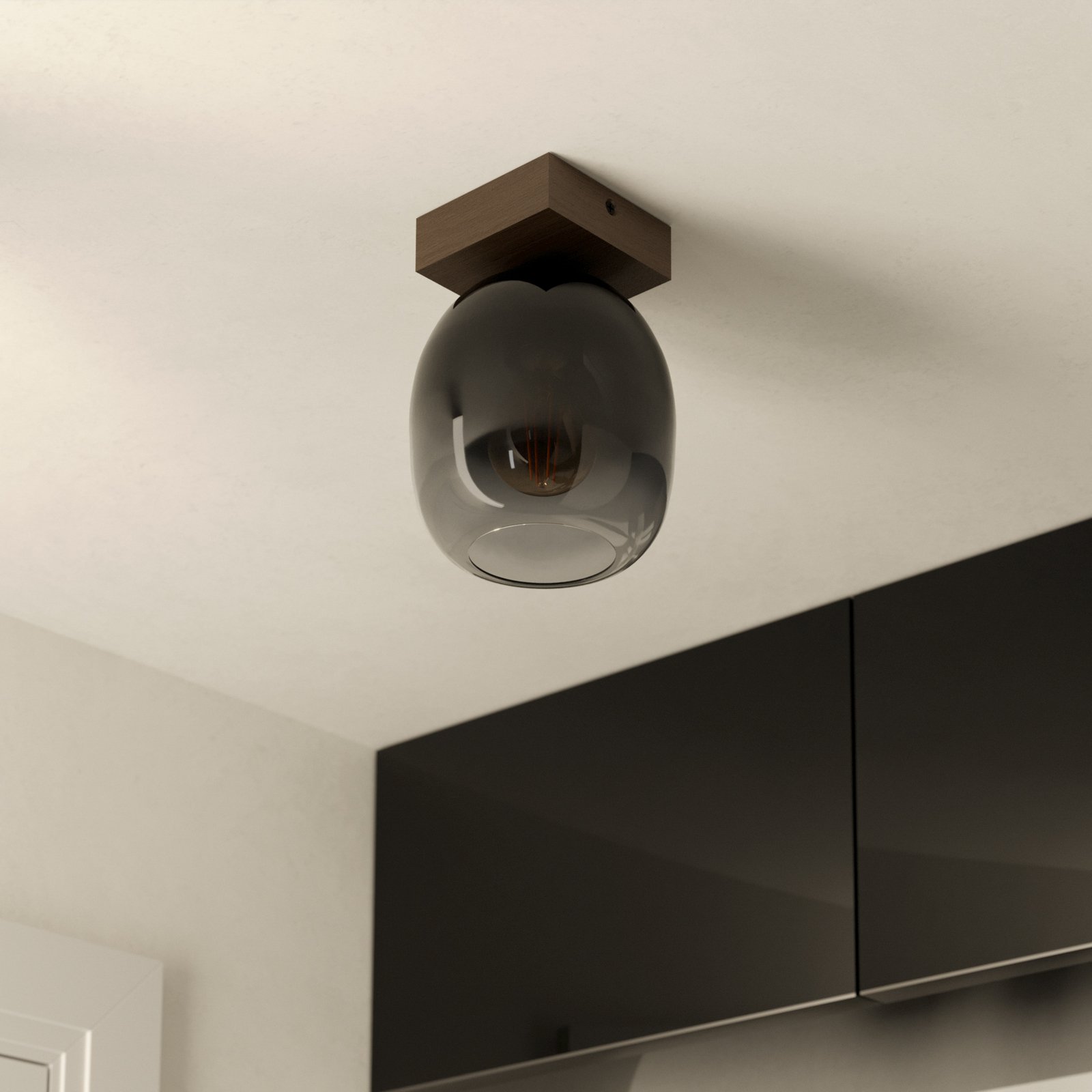 EGLO Filago taklampa 1 lampa av rökt glas