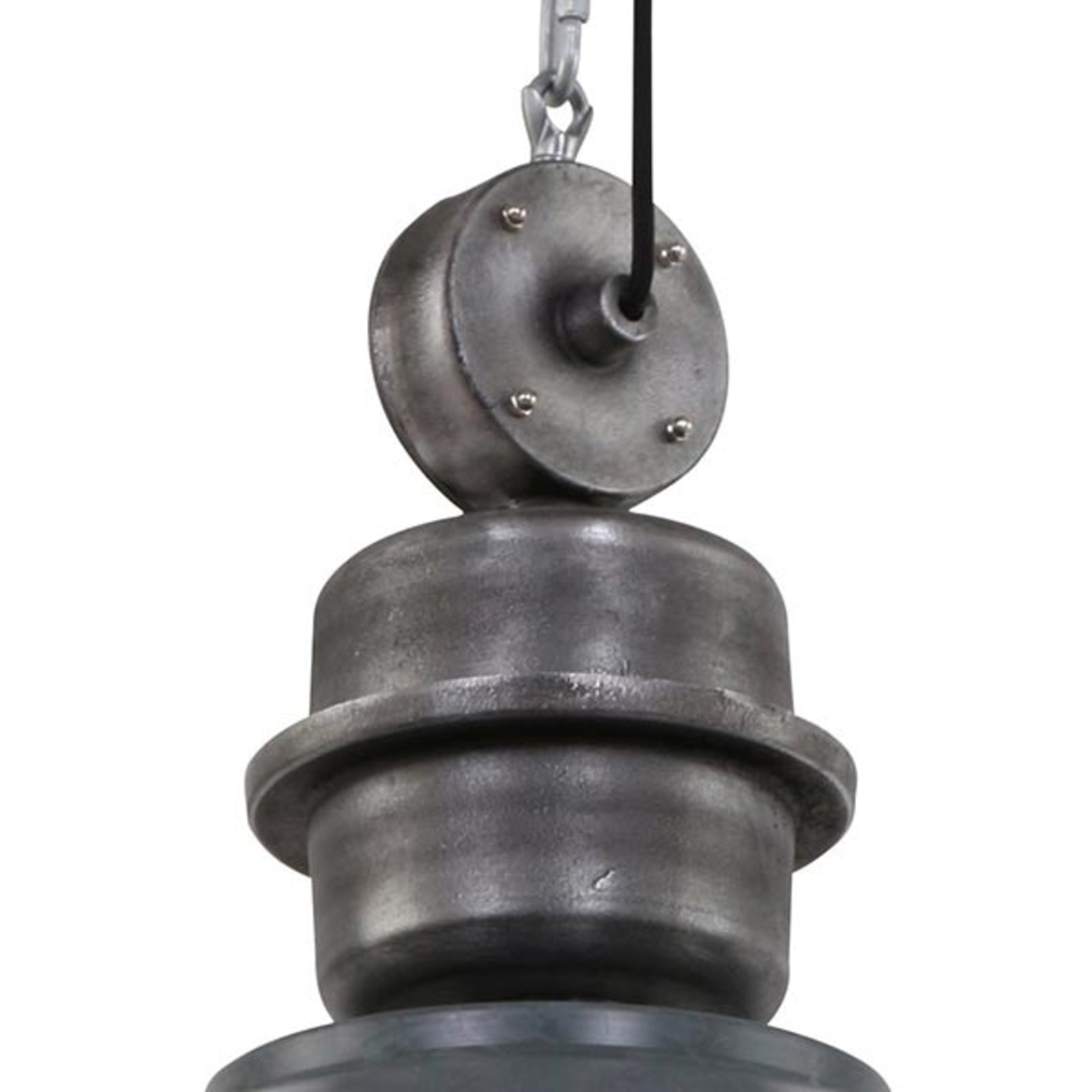 Grey hanging lamp Bikkel XXL, industrial design