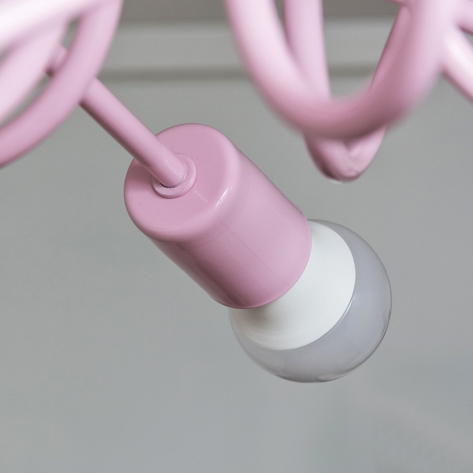 Oxford ceiling light, light pink, Ø 47 cm, metal, 5-bulb