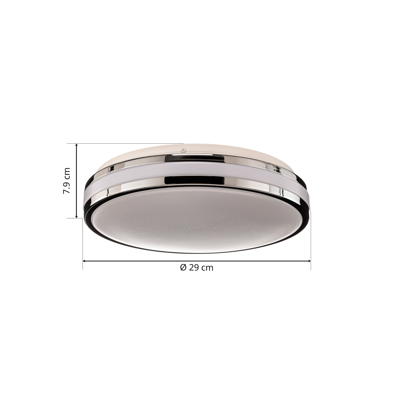 Arcchio Sinovu plafoniera LED bagno, cromo, 29 cm