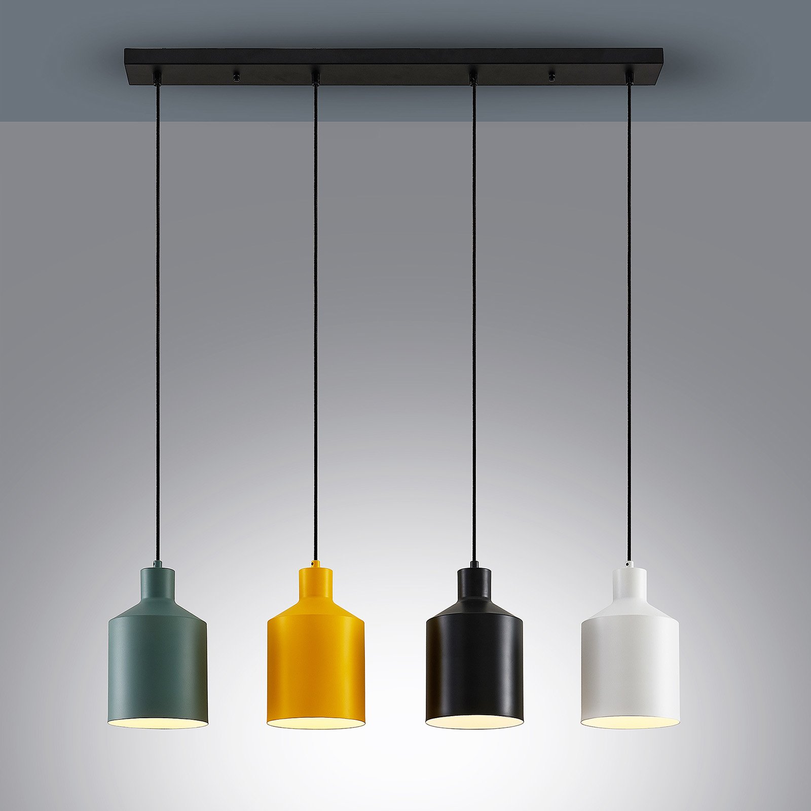 Tirane Pendant Black/White/Green/Yellow - Lindby