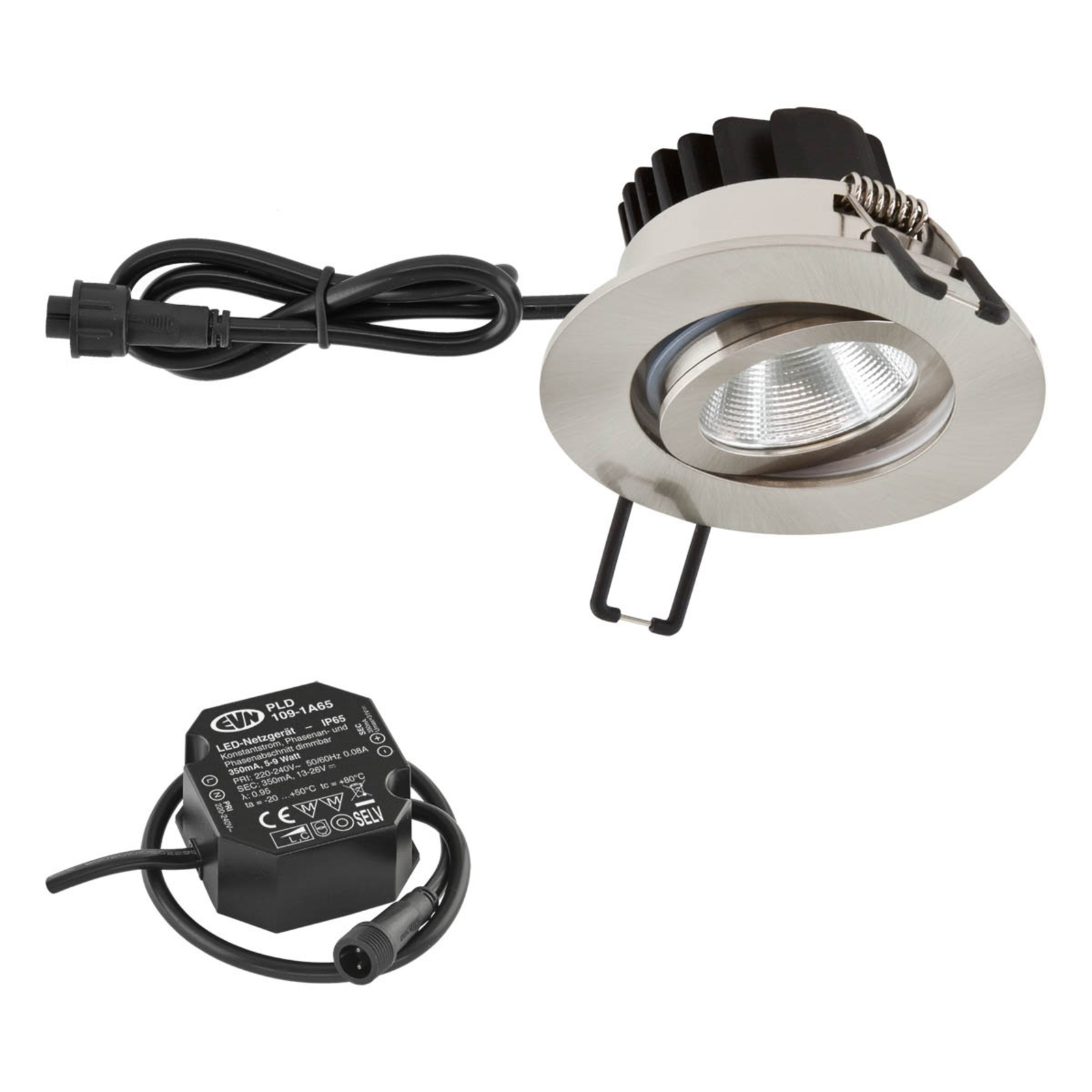 EVN PC65 LED recessed light, round, 3000K