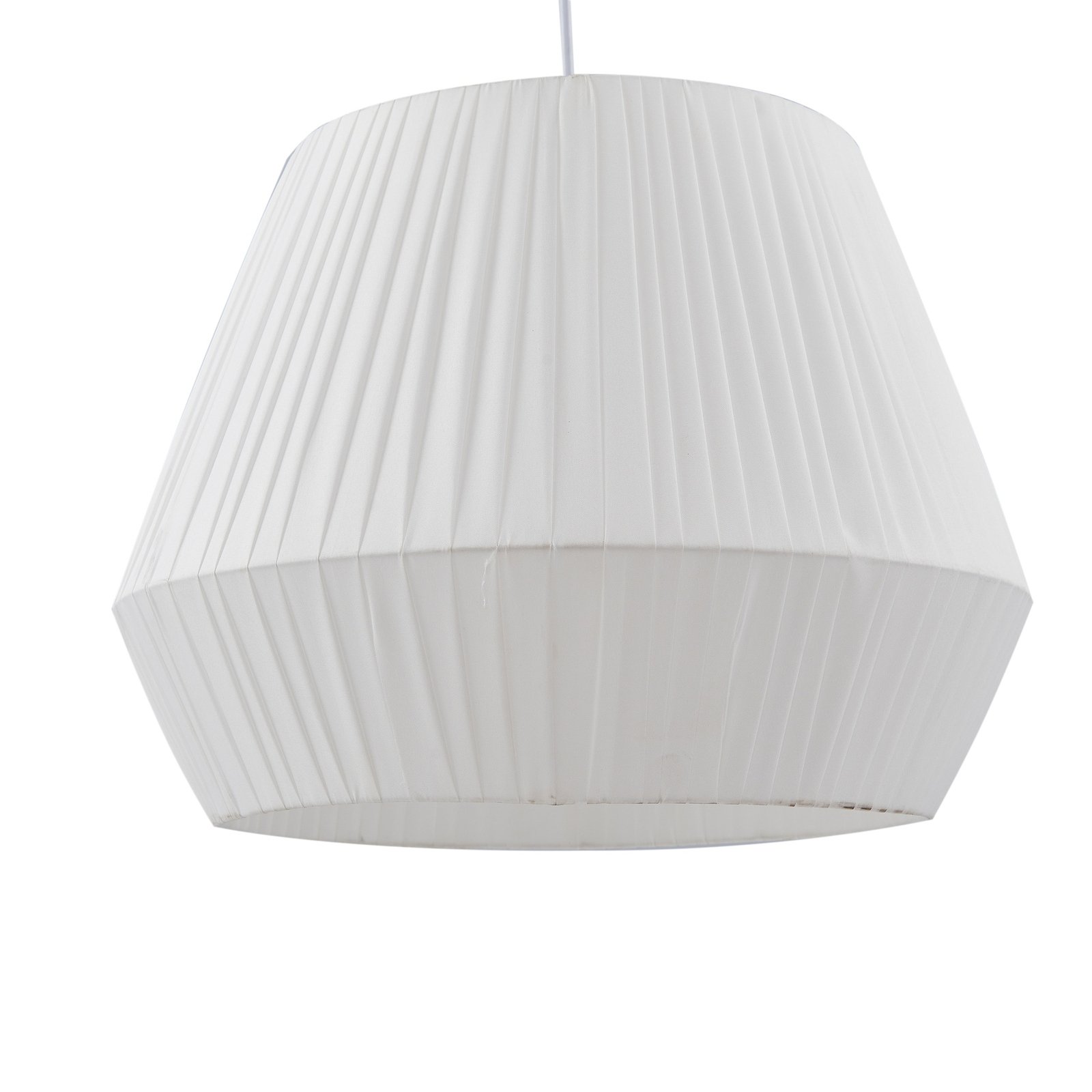 Lindby hanglamp Vitore, Ø 40 cm, textiel, wit