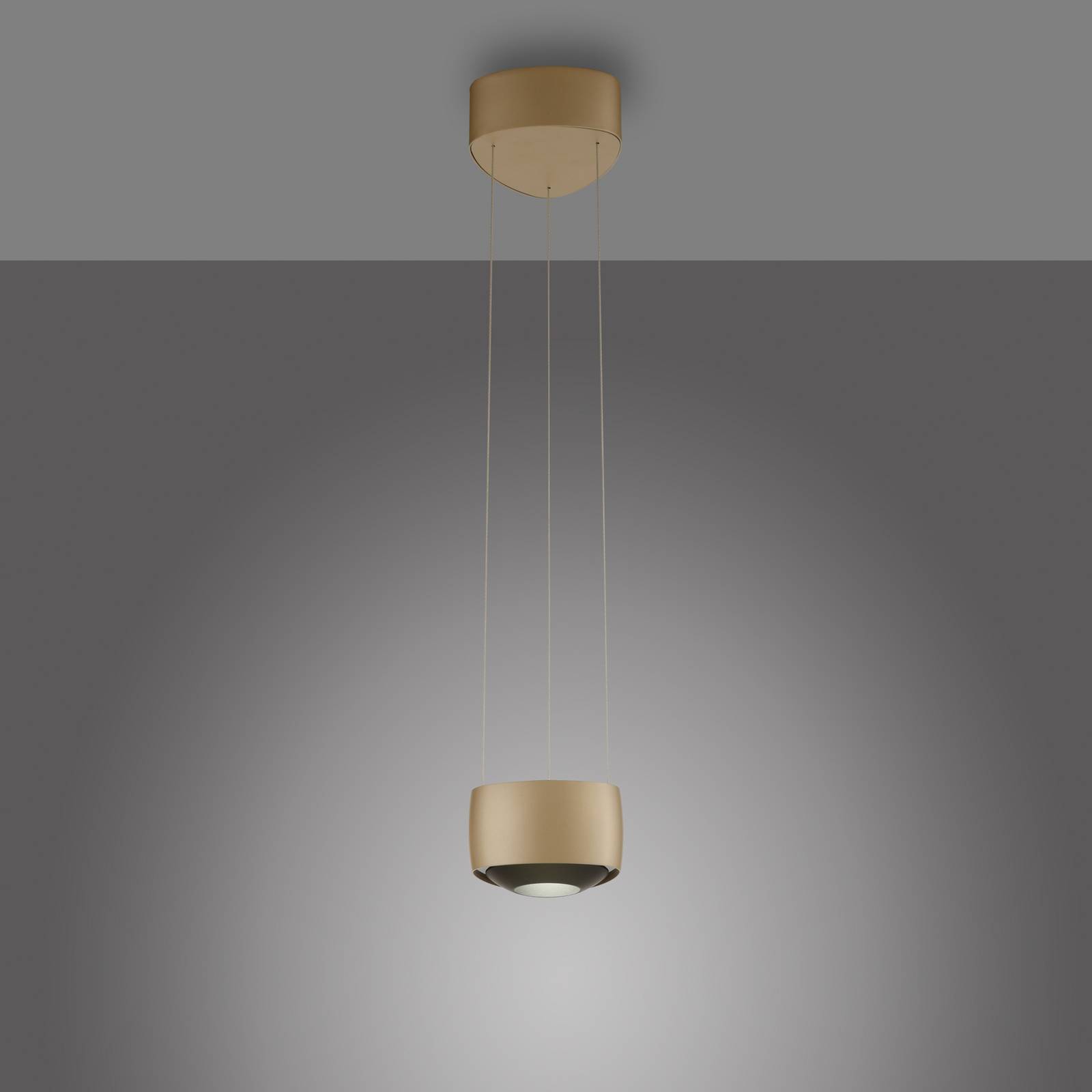 Paul Neuhaus lampa wisząca LED Q-Stretto, brązowa, 14,5 cm