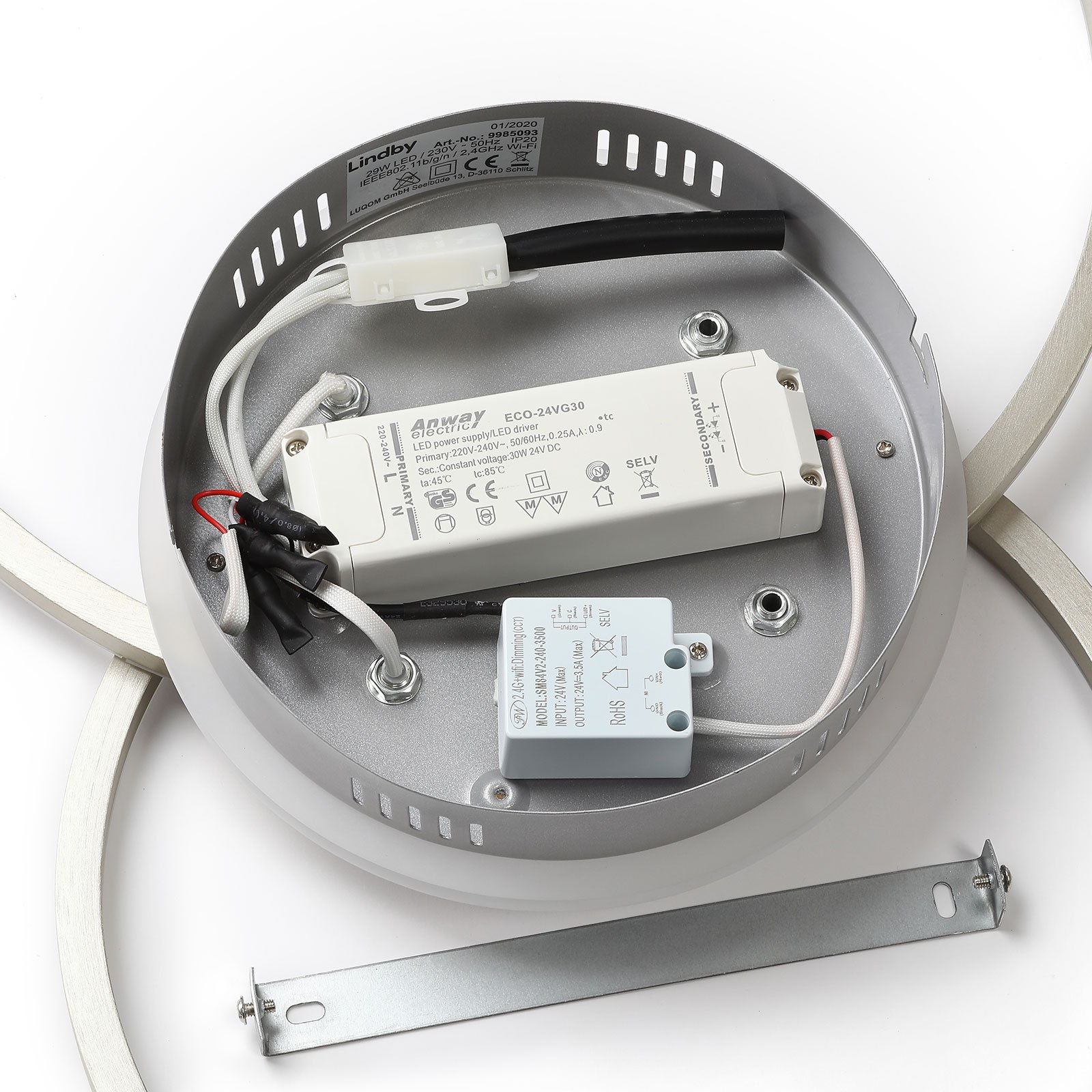 Edica Candeeiro de Tecto Smart Home Nickel - Lindby