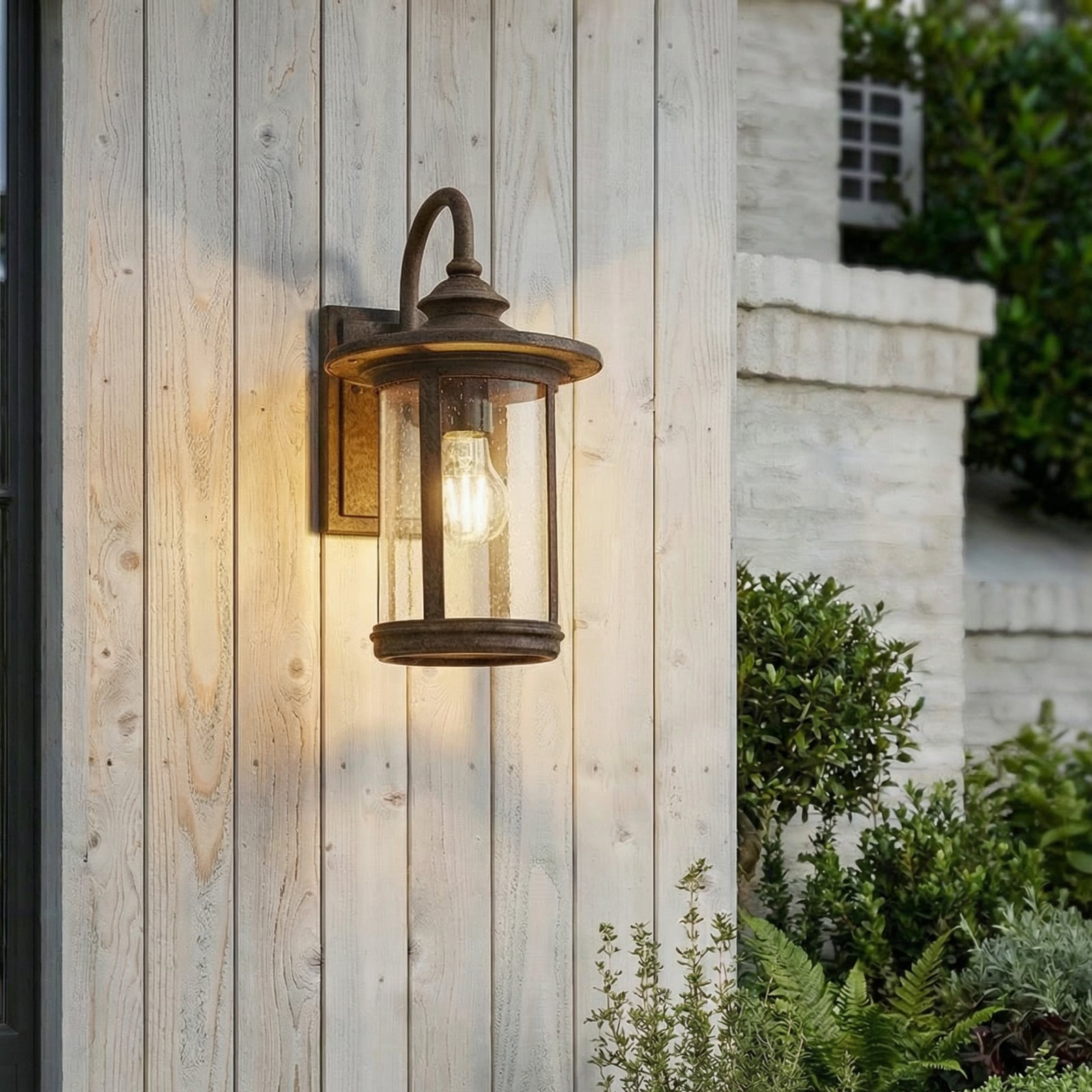 Applique d'extérieur Zayn, couleur rouille, verre, IP23 - Lindby