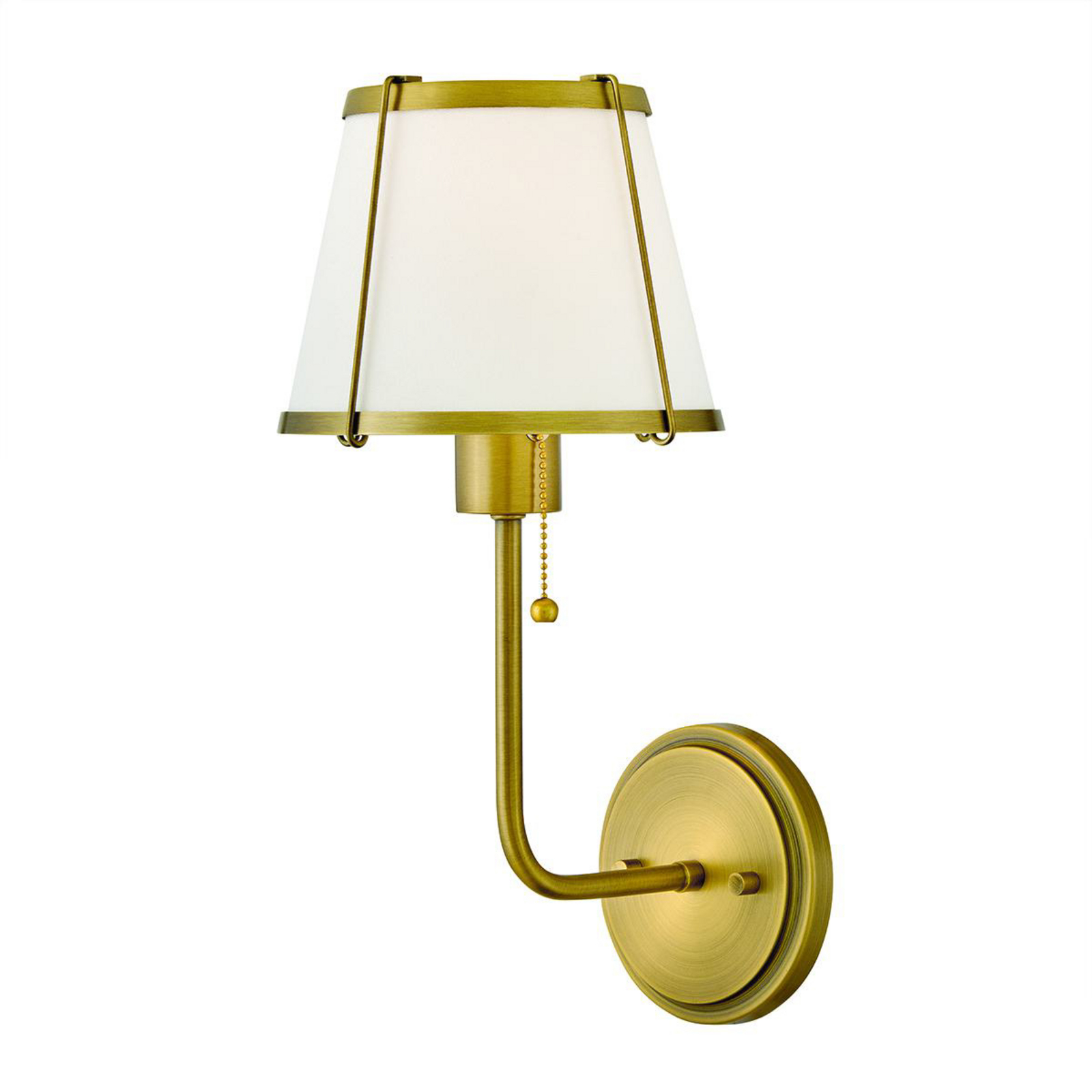 Væglampe Clarke 1, messing/beige, linned, stål
