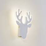 Applique murale LED Lindby, blanc, métal, renne