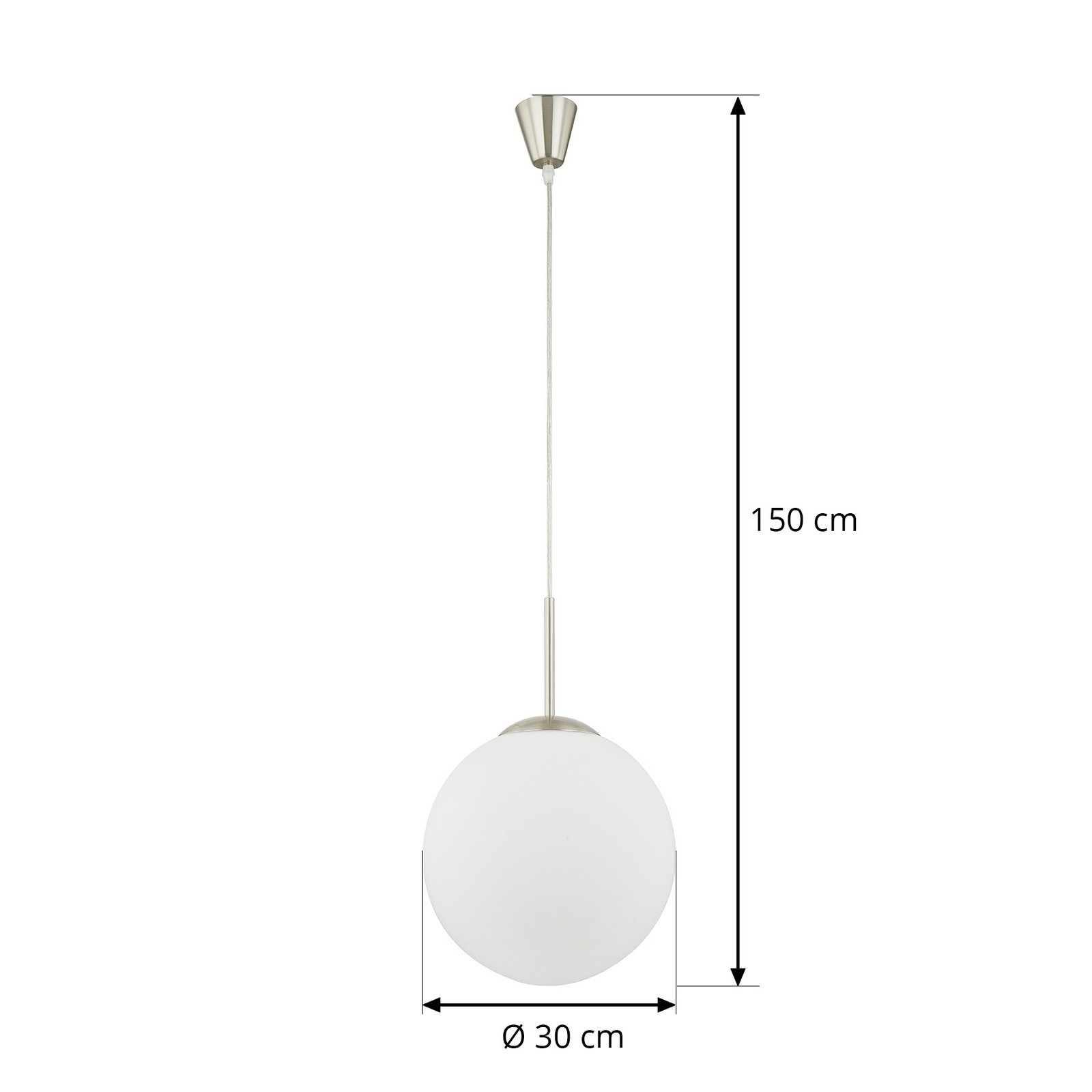 Lindby Rhona lámpara colgante, opalino, 30 cm