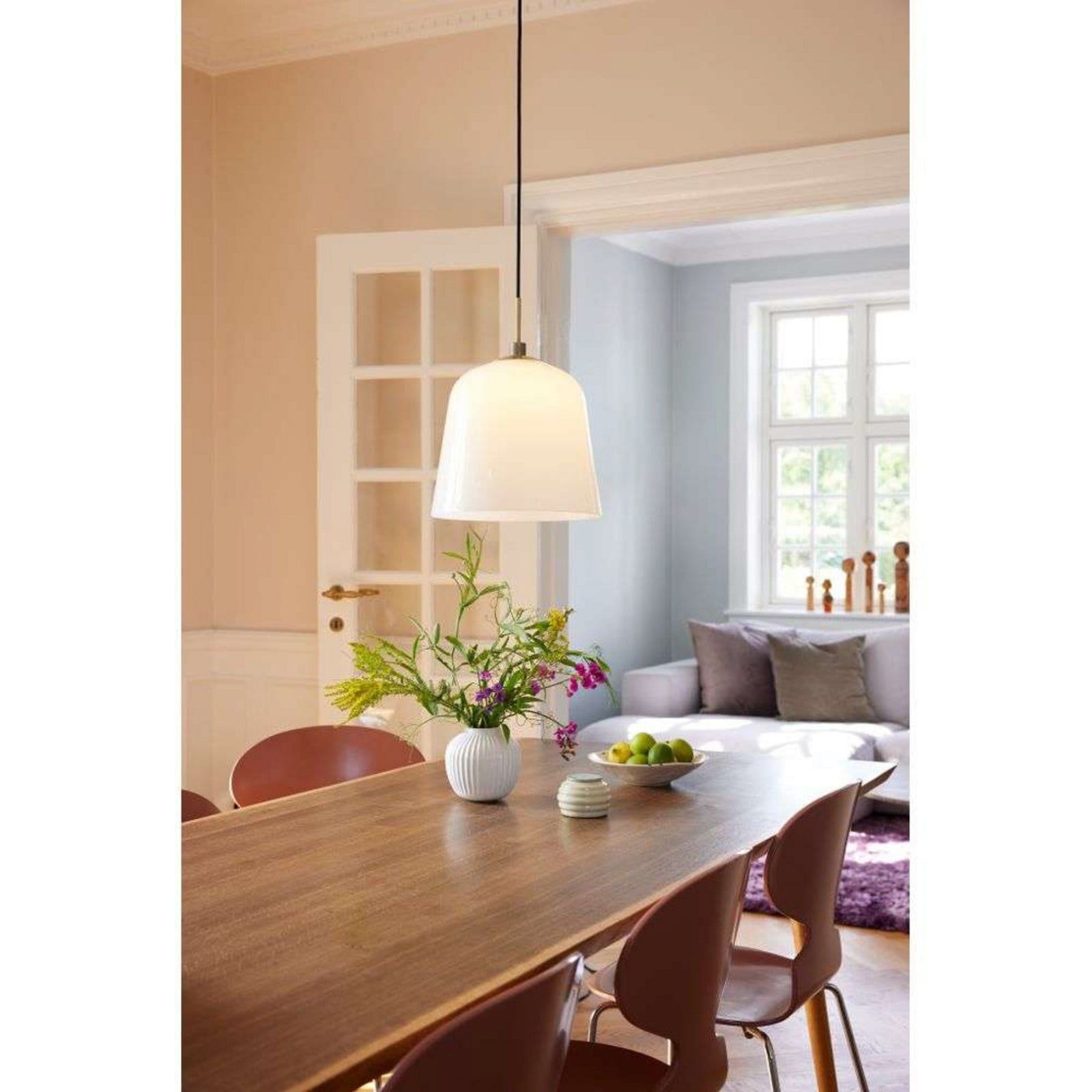 Room 49 Pendelleuchte Ø30 Antique Brass/Opal Halo Design - Esszimmer - Glas