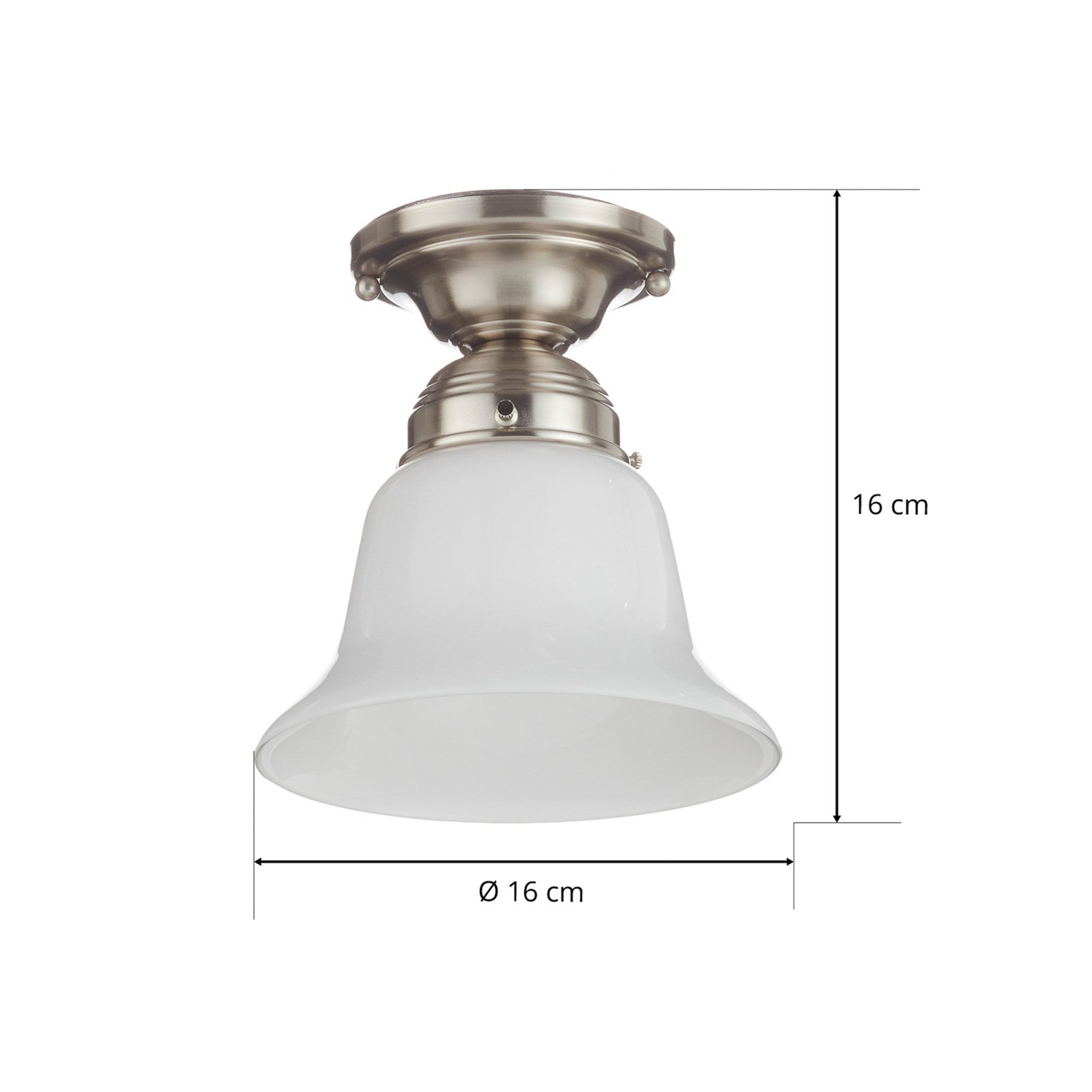 Loftlampe Alena mat nikkel