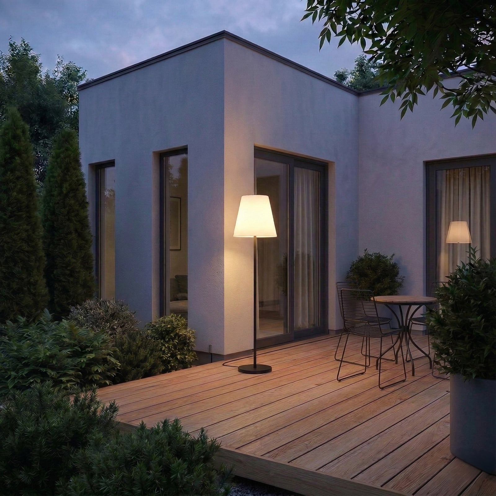 Lucande Terrassenleuchte Jaimy, schwarz, Aluminium, 150 cm