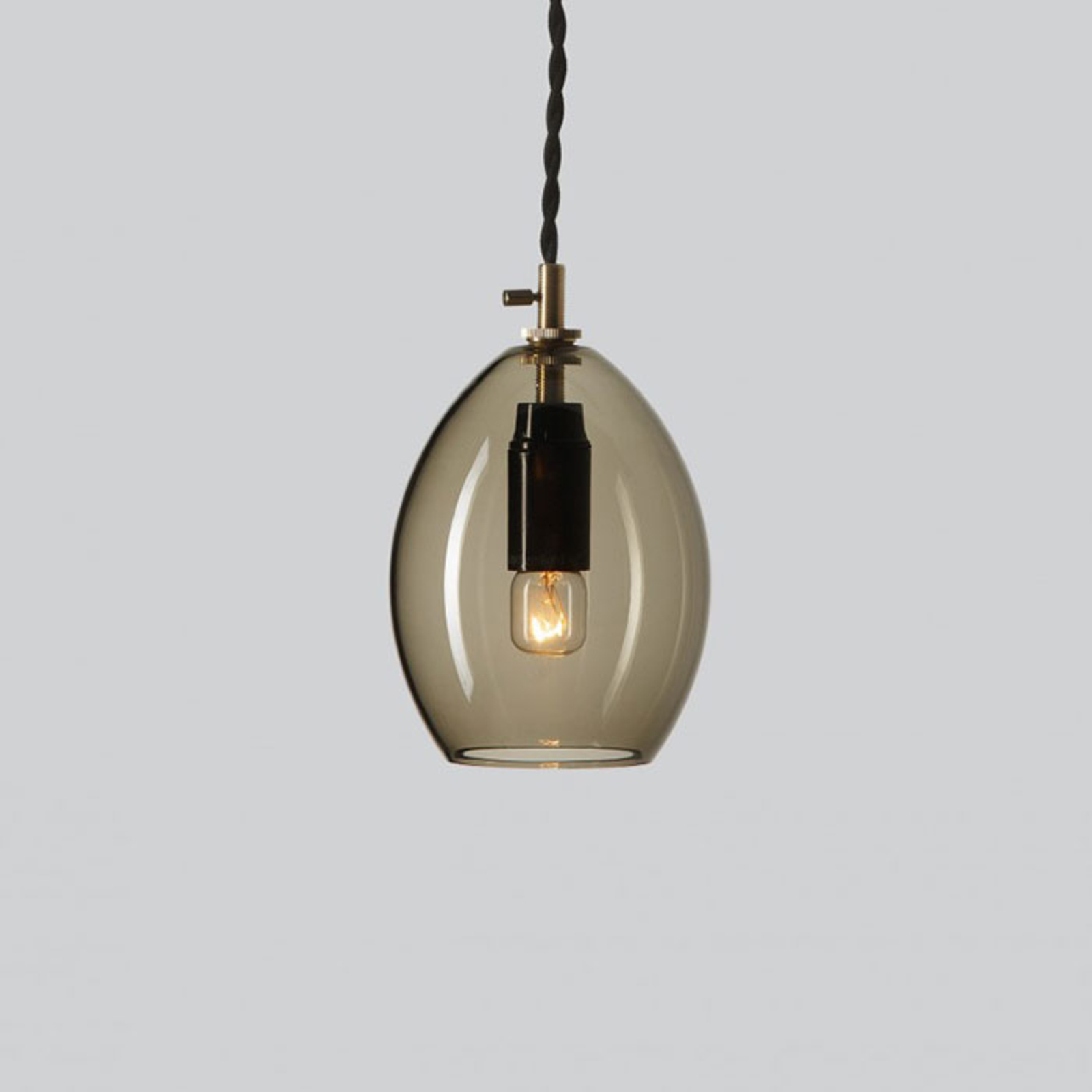 Northern Unika hanging light smoky grey, small, for Living / Dining Room, brass, glass, E14, 60 W, energy efficiency: A++, H: 13.5 cm