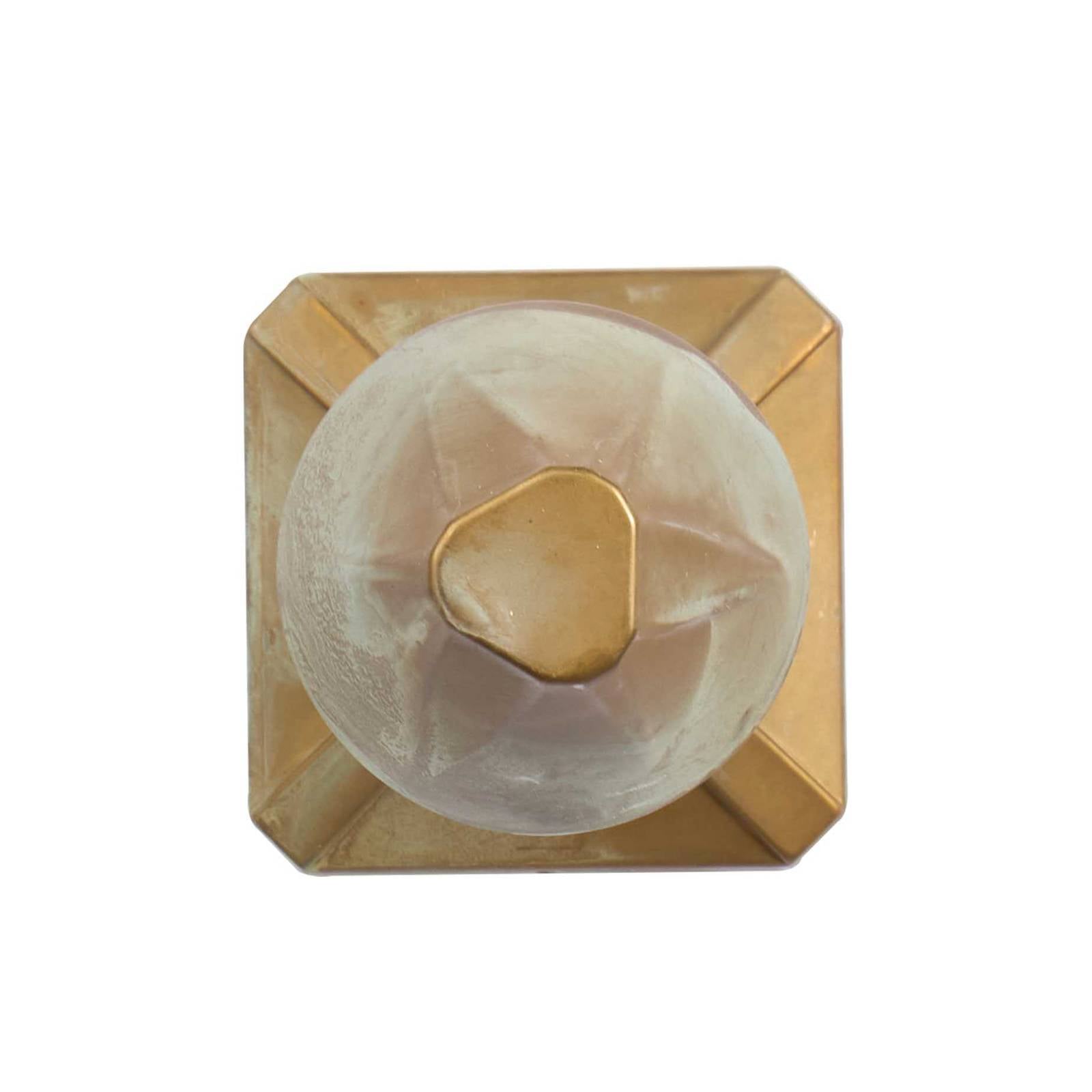 Kinkiet LED Silva Disk, głębokość 18 cm, mosiądz postarzany, IP65