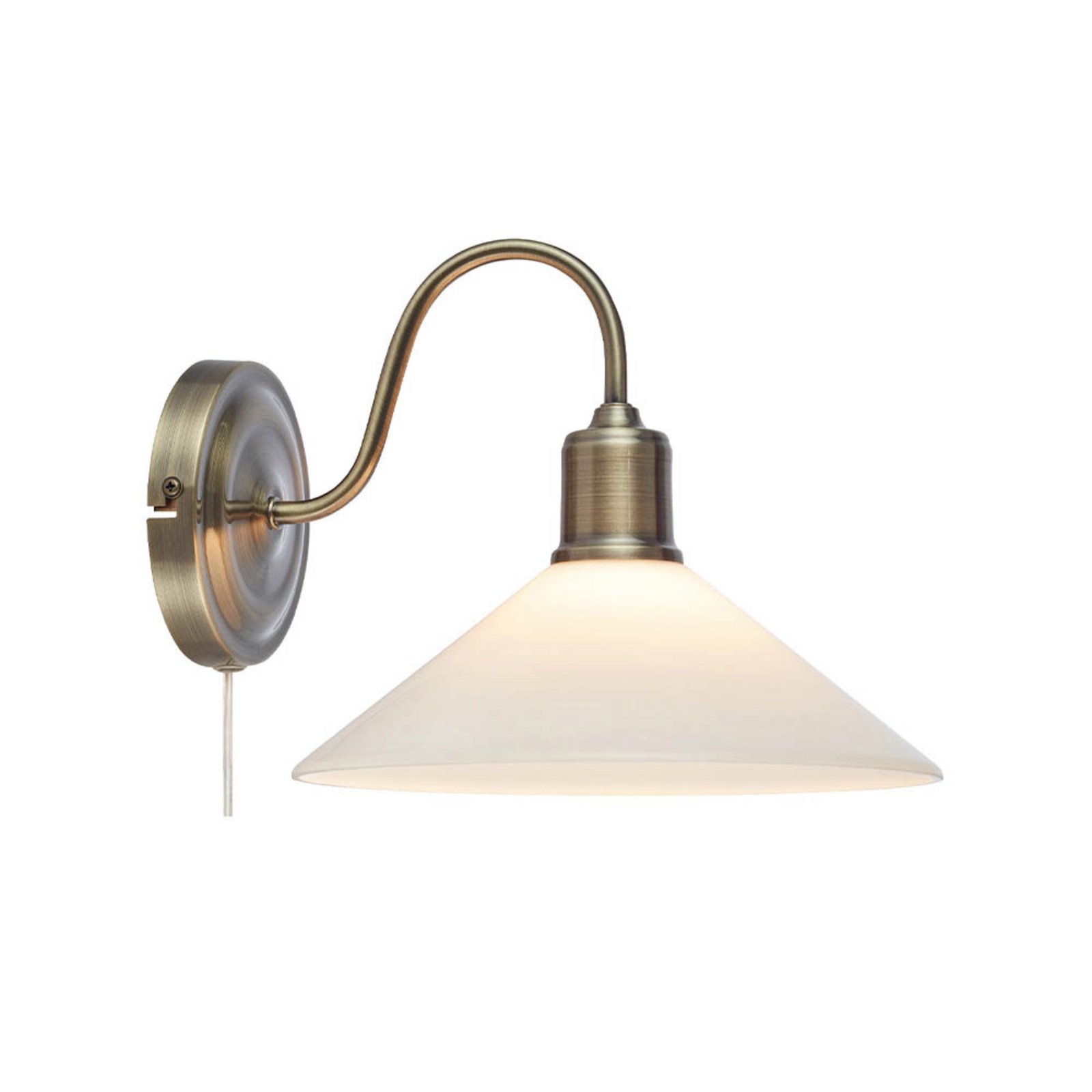 Vela Væglampe Antique Brass/Shiny White - Markslöjd