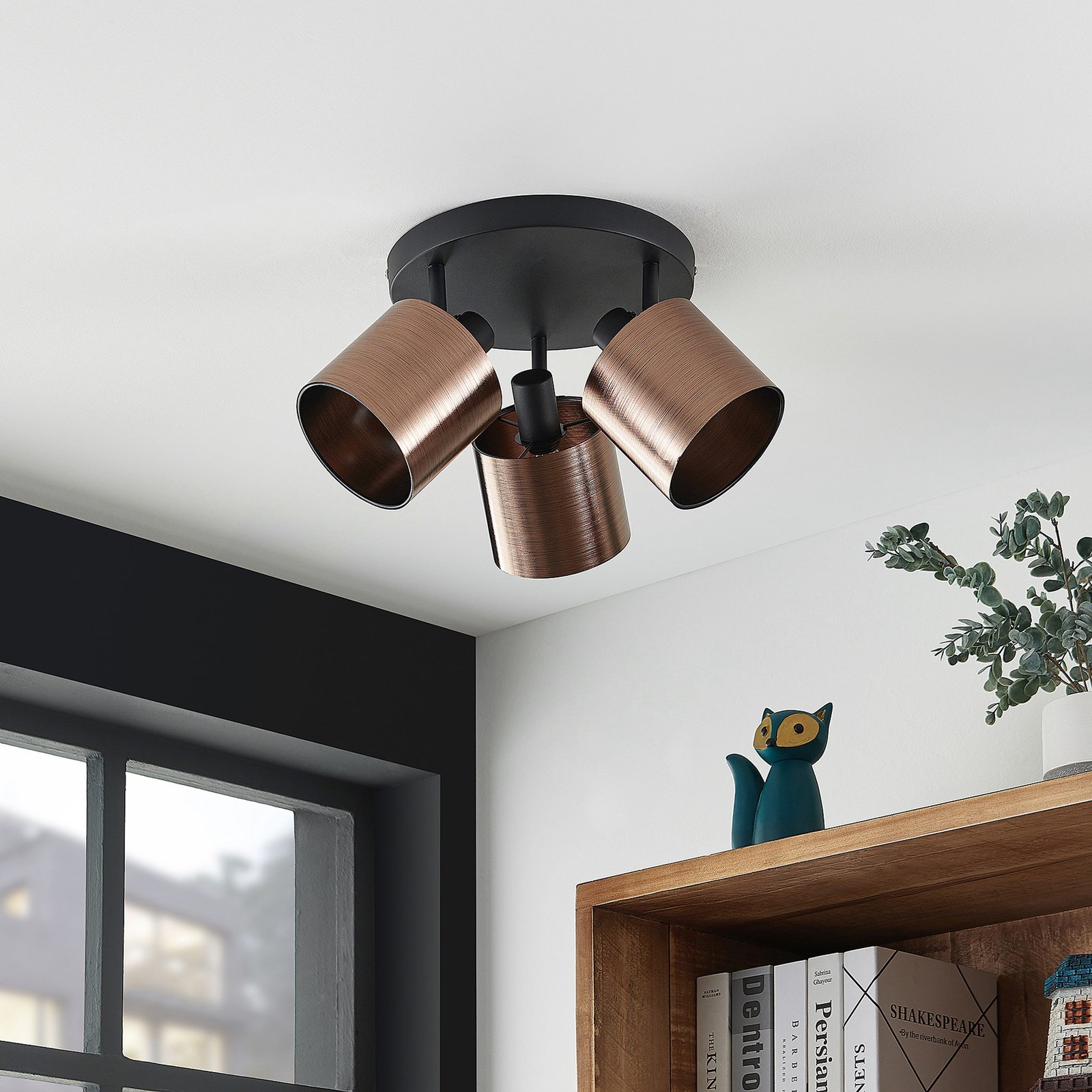 Joudy 3 Round Deckenleuchte Bronze/Black - Lindby
