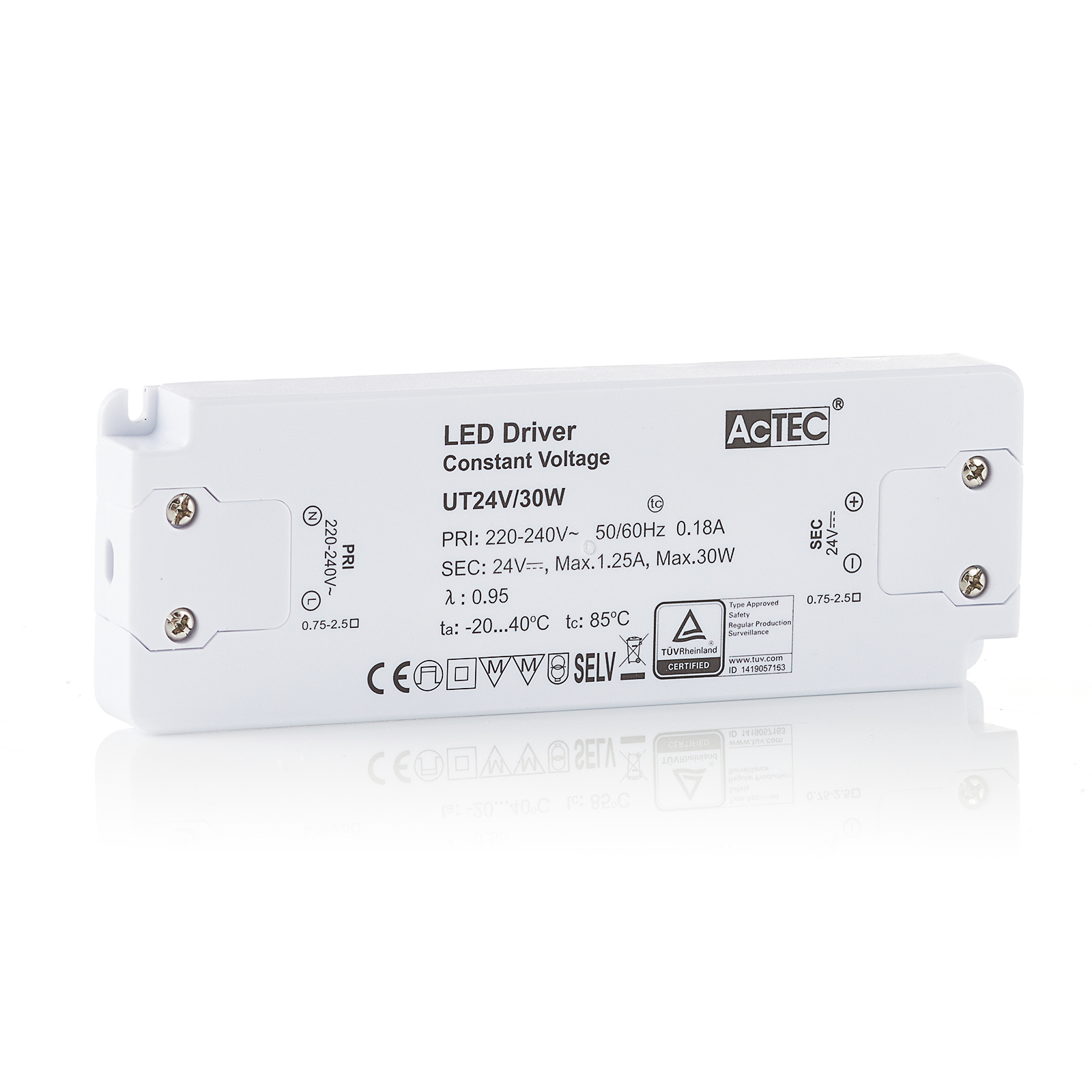 AcTEC Slim transformador LED CV 24V, 30W