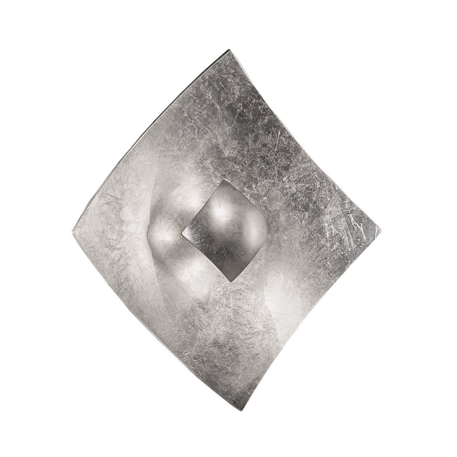 Wandleuchte Quadrangolo in Silber, 18 x 18 cm