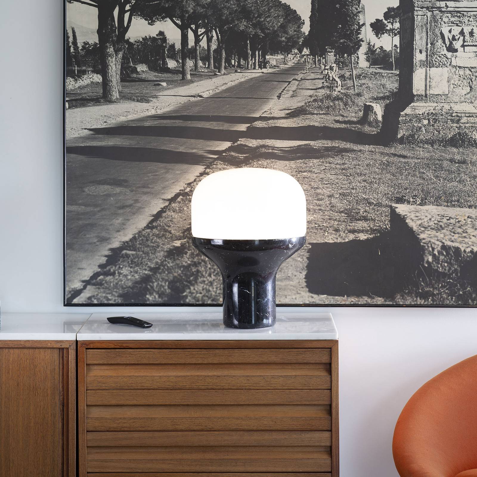 Image of Martinelli Luce Delux lampe table 43cm marbre noir 