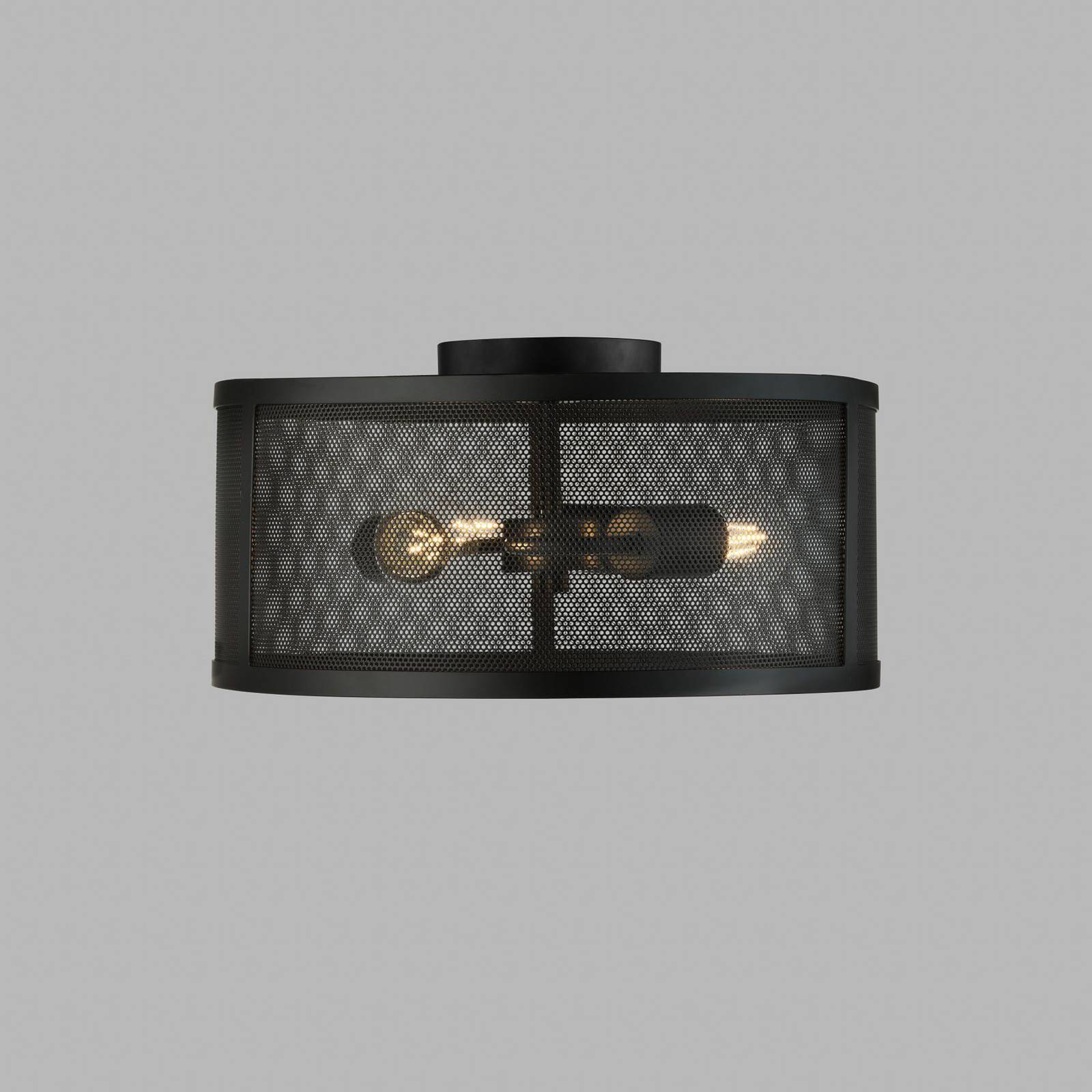 Lampa sufitowa Fishnet z metalu, czarna