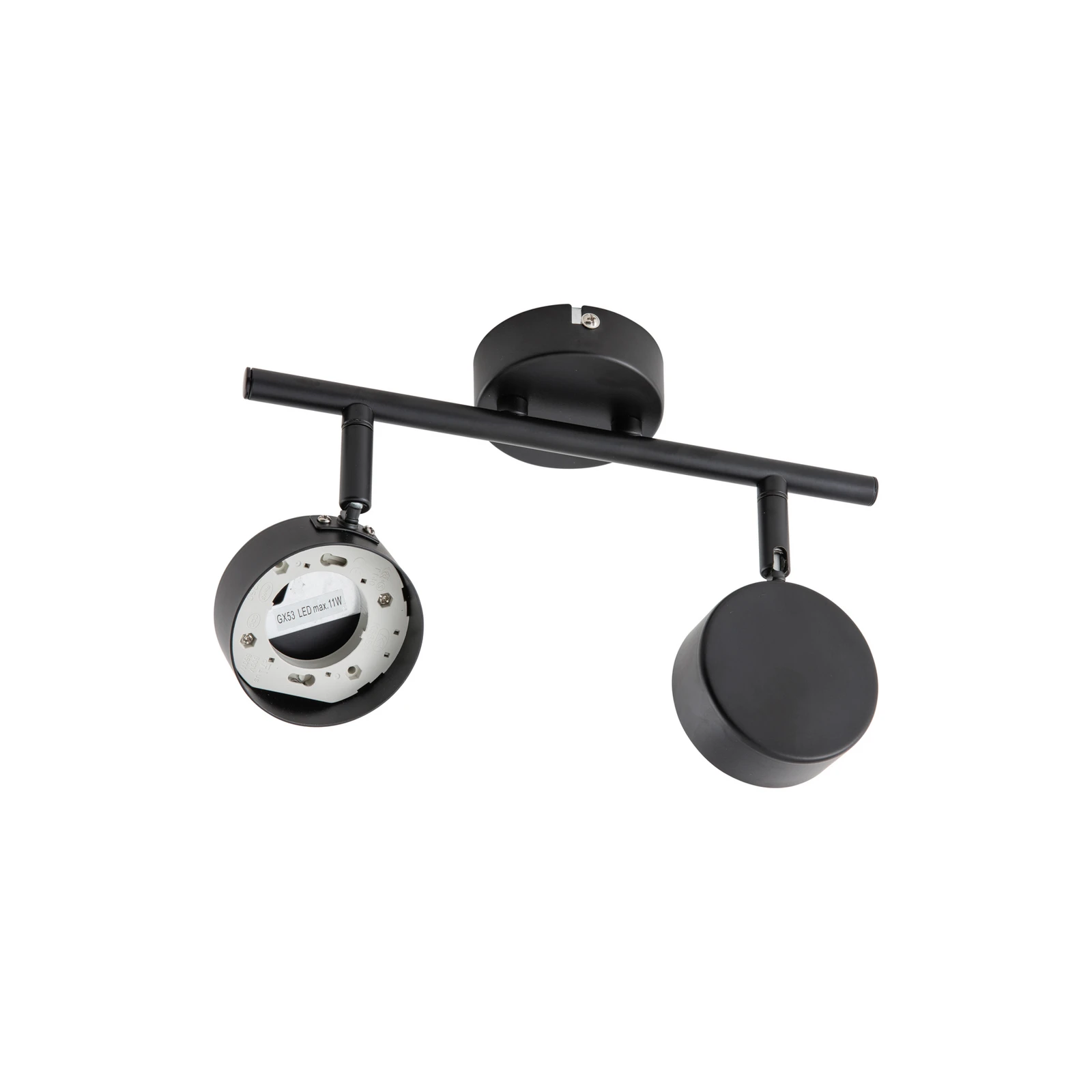 Lindby griestu lampa Jyla, 2 gaismas avoti, melna matēta