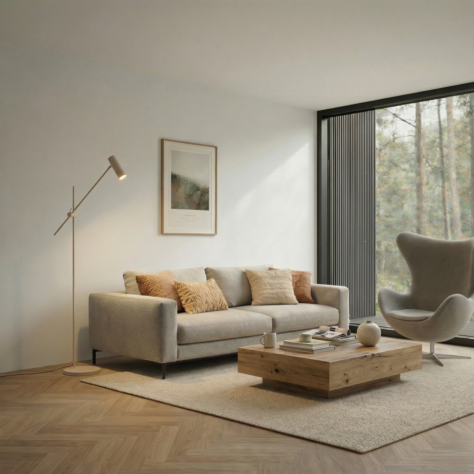 Vilo Stehleuchte, GU10, beige, beweglich, Höhe 153 cm, Metall - Lindby