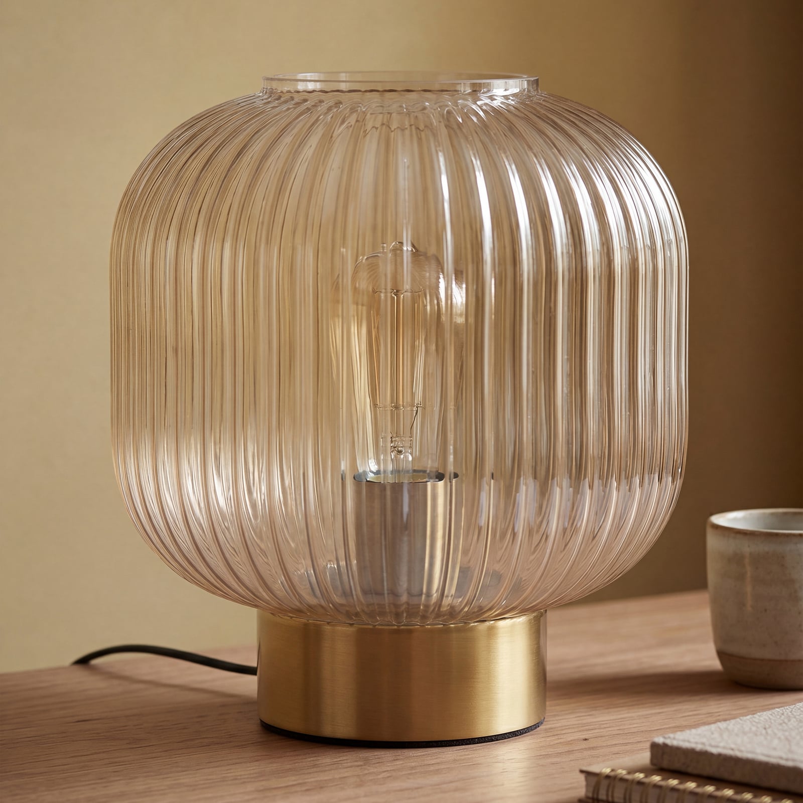 Επιτραπέζια λάμπα OSRAM Decor Groovie, πορτοκαλί, ύψος 22 εκ., γυαλί, E27