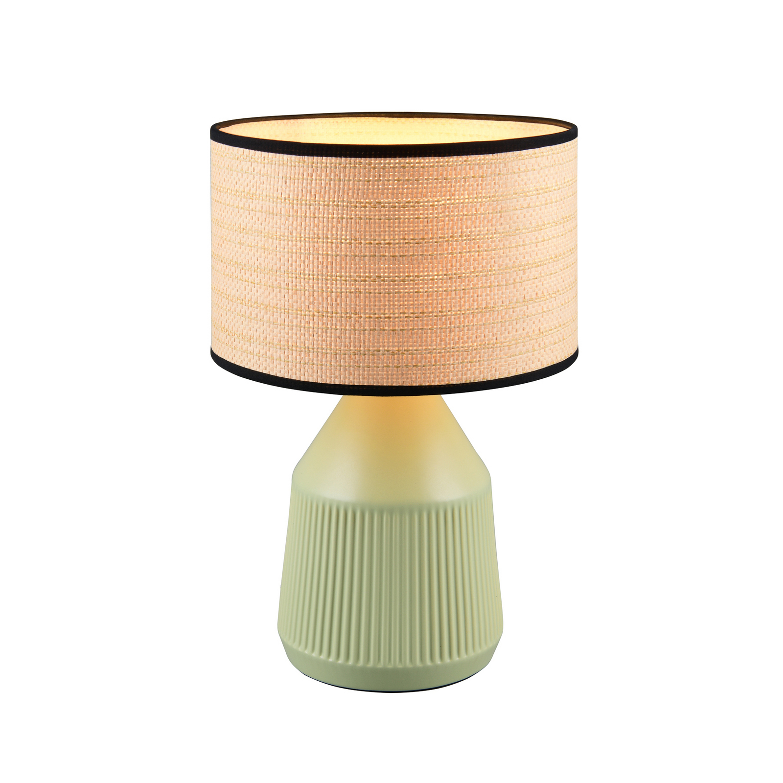 Lampa de masă Formentera, verde/bej, înălțime 43 cm ceramică/hârtie