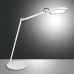 Regina LED desk lamp with a dimmer, white