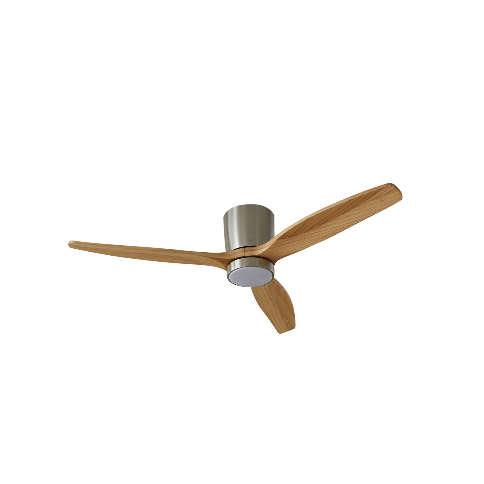 Lucande LED ceiling fan Faipari, nickel, DC,quiet,132cm