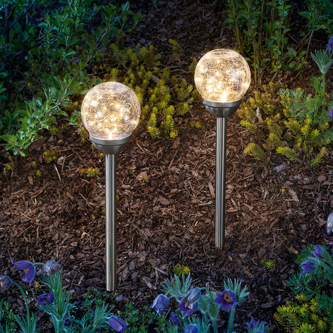 Solcellelampe Golden Dream med jordspyd 2-pakning