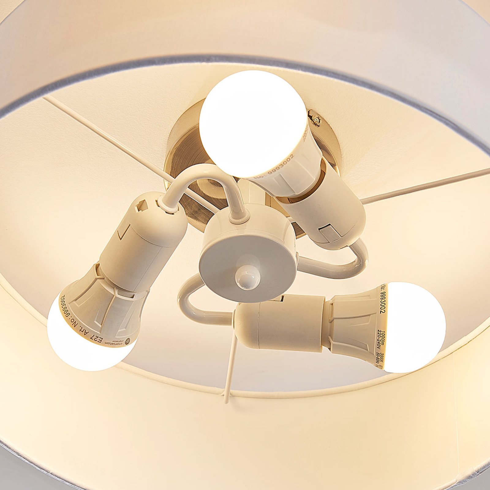 Sebatin - lampada da soffitto in tessuto bianco