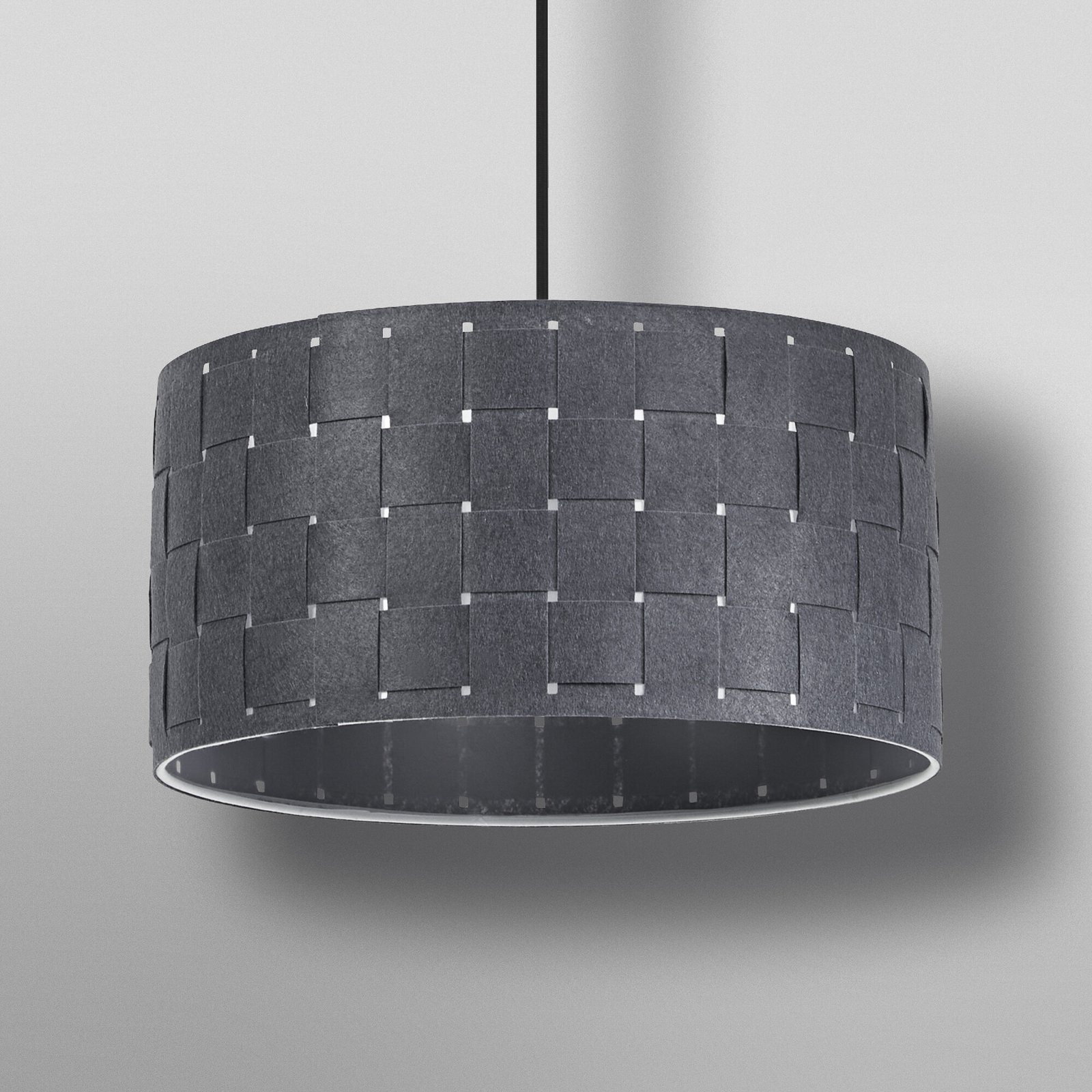 Suspension OSRAM Decor Felt Weaving, Ø 38 cm, gris, feutre E27