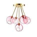 Ballroom Molecule ceiling light, pink, glass, 5-bulb