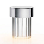 FLOS LED-Akkutischleuchte Last Order, geriffelt, Glas, IP55